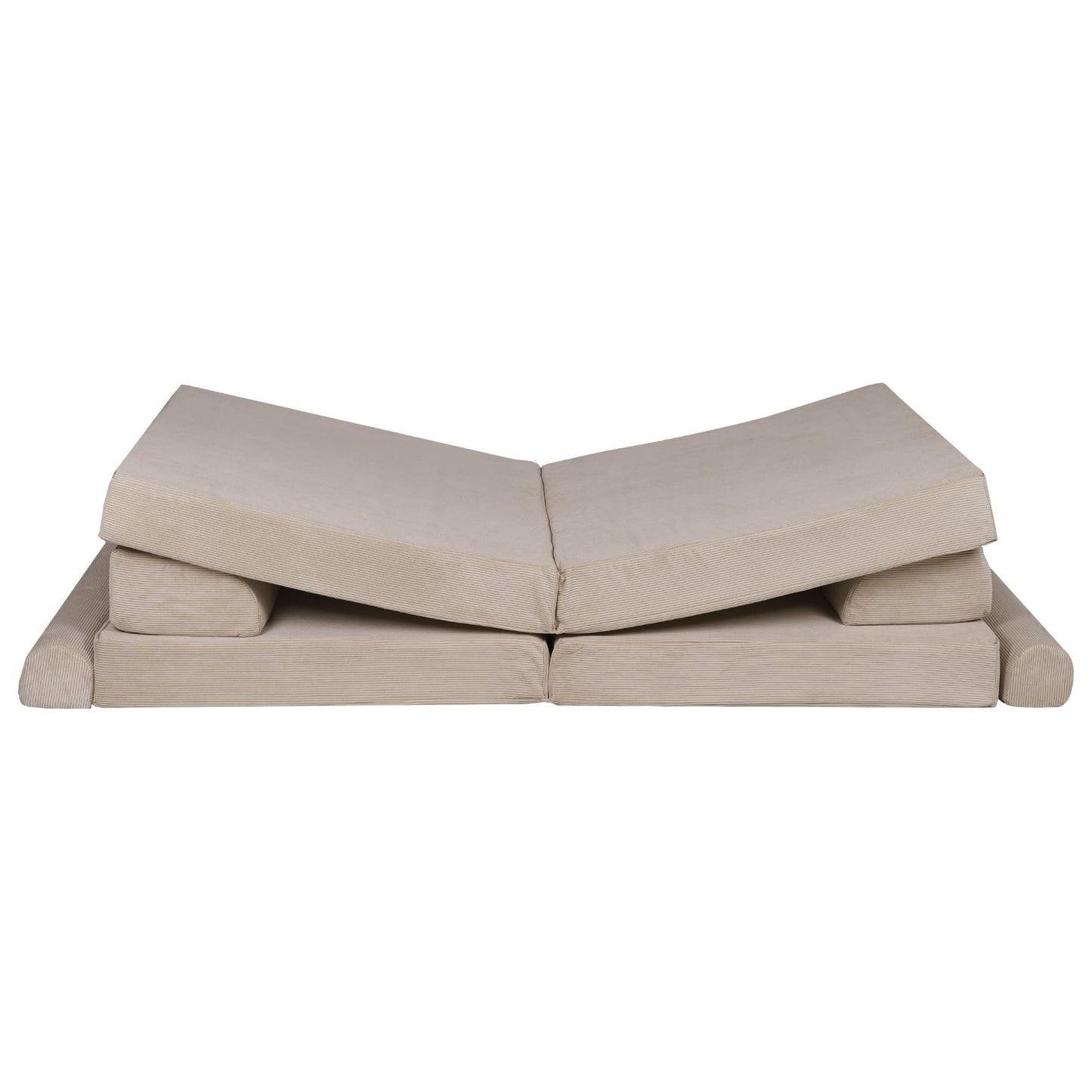 MeowBaby Childrens Soft Play Sofa & Fold Out Bed - Corduroy Ecru - The Online Toy Shop8