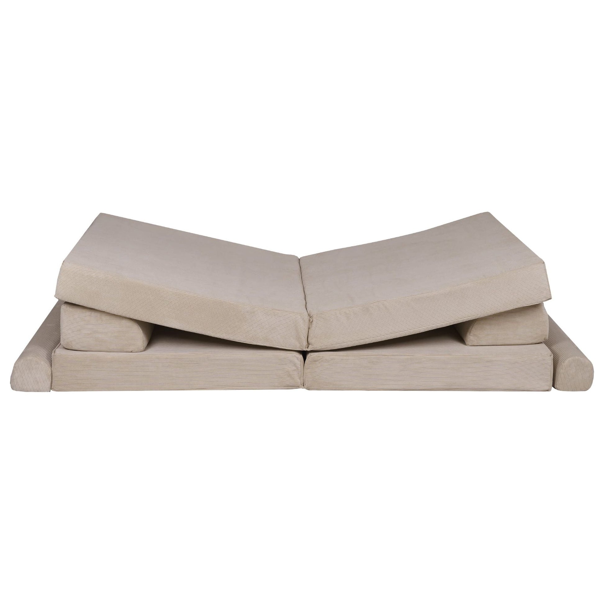 MeowBaby Childrens Soft Play Sofa & Fold Out Bed - Corduroy Ecru - The Online Toy Shop8