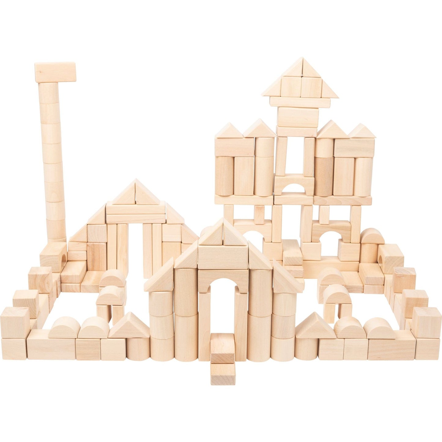 Small Foot Natural Wooden Building Blocks - 200 Piece Bulk Pack