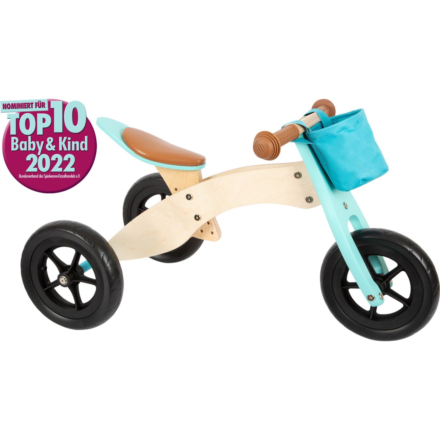Small Foot Training Balance Bike and Trike Turquoise Maxi