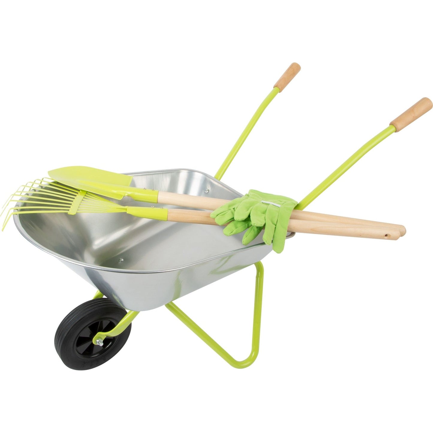 Small Foot Wheelbarrow with Gardening Tools