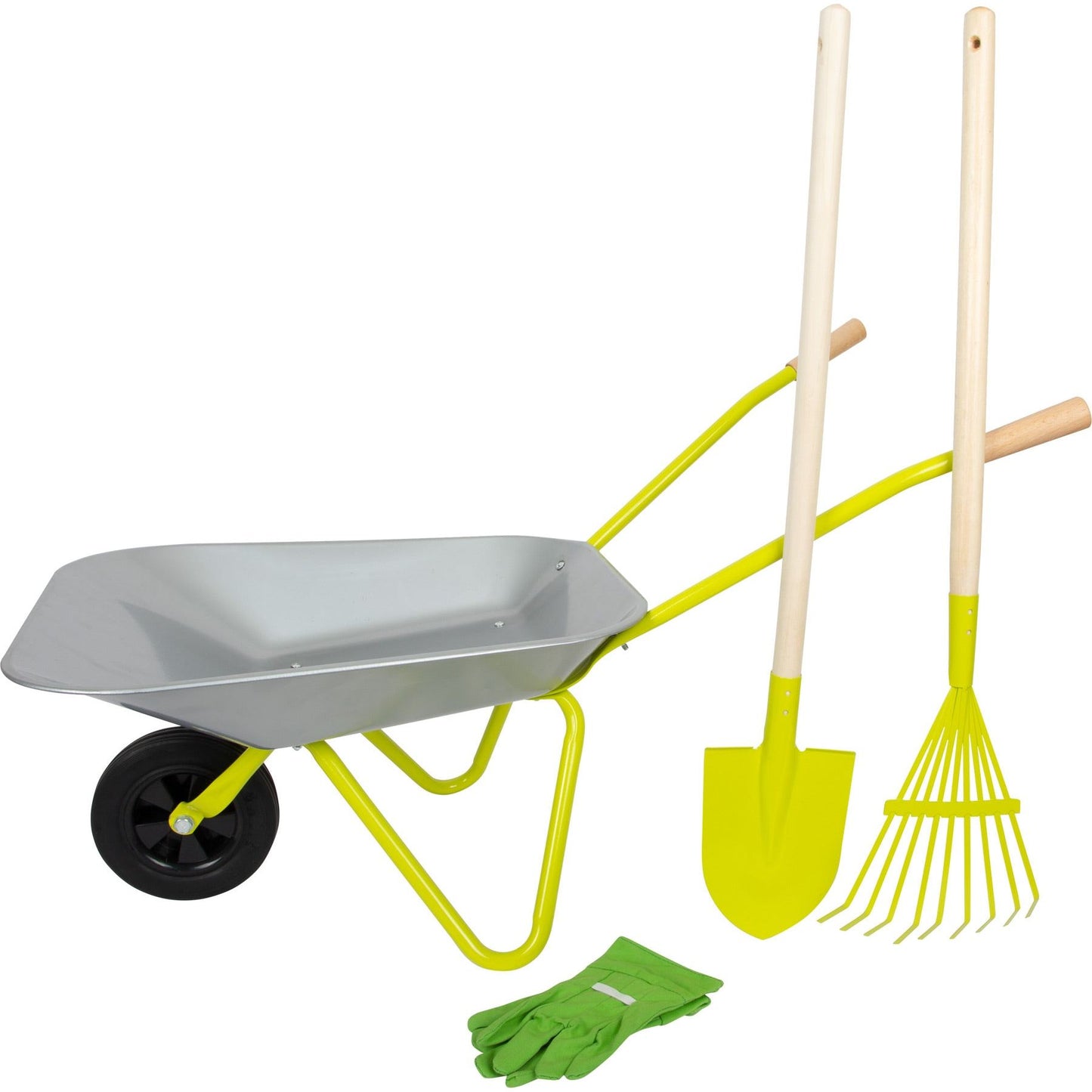 Small Foot Wheelbarrow with Gardening Tools