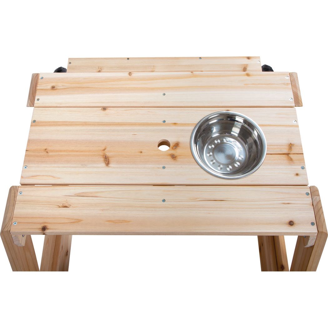 Small Foot Sandbox with Seating Area and Mud Table