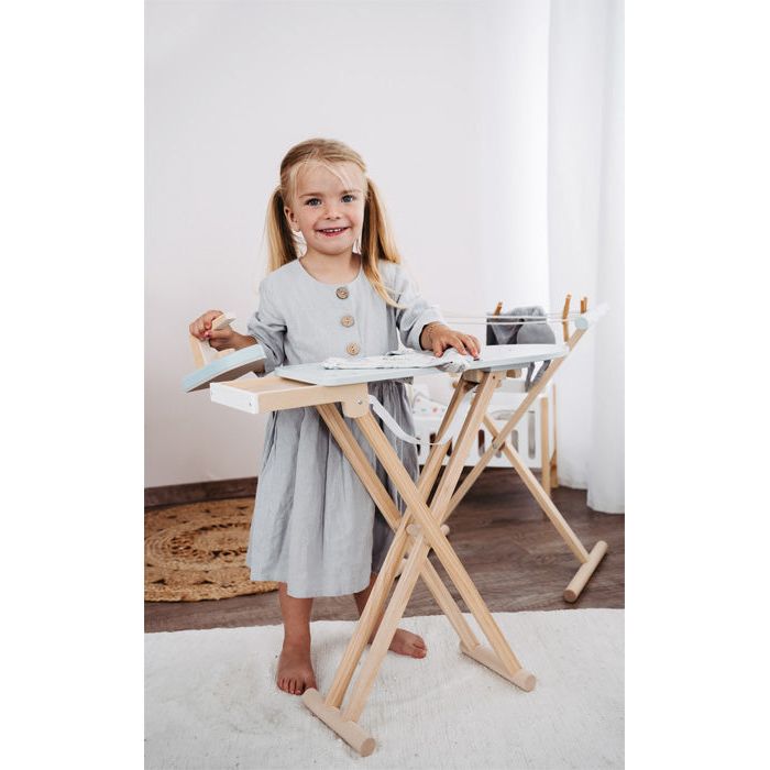 Small Foot Wooden Ironing Board With Iron