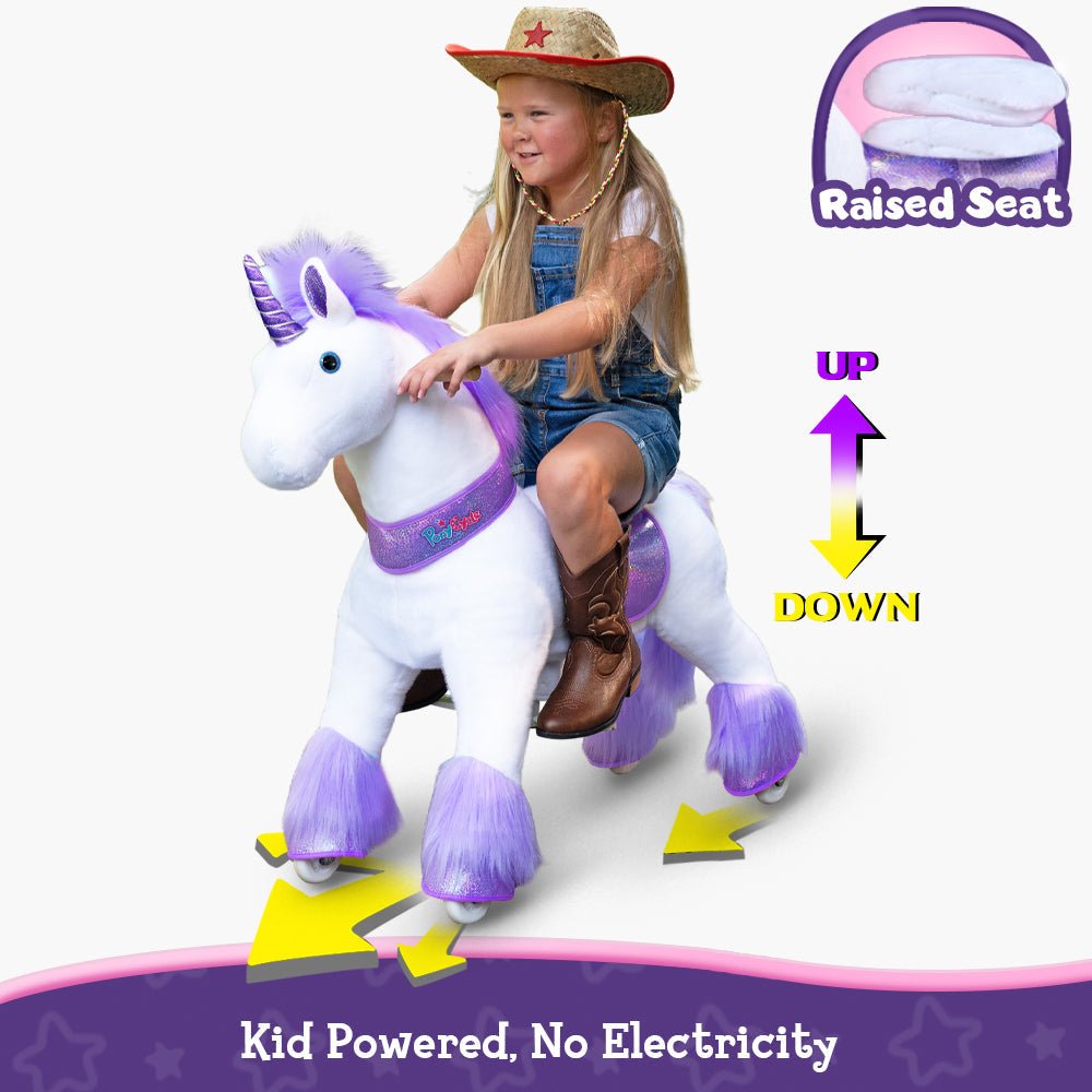 Ponycycle Ride-on Plush Unicorn Age 4-8 Purple