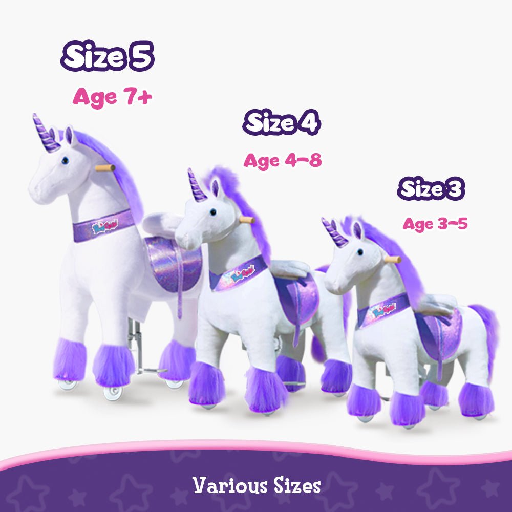 Ponycycle Ride-on Plush Unicorn Age 4-8 Purple