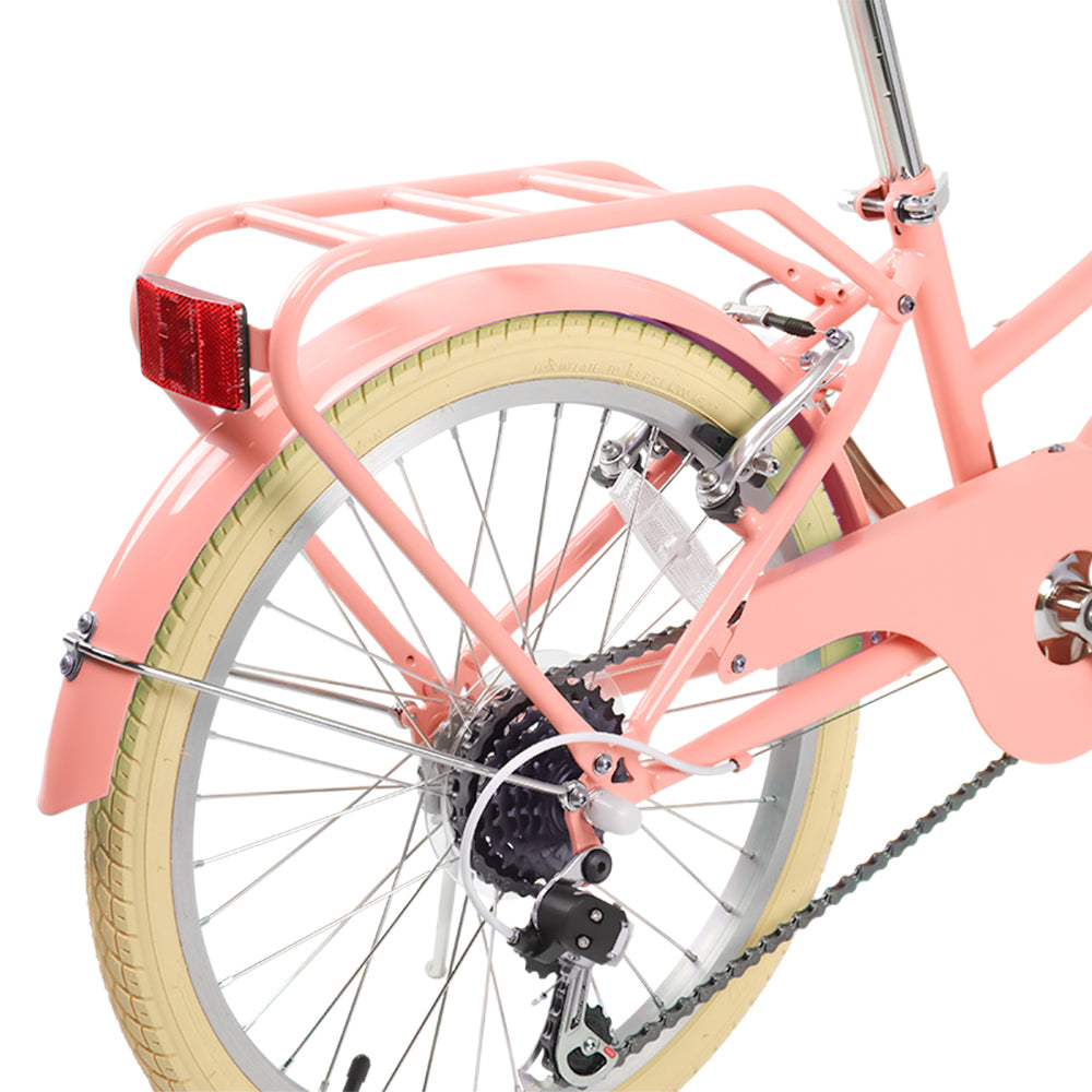Glerc 24 Inch Beach Cruiser Hybrid Kids Bike (with Rear Rack) - Missy