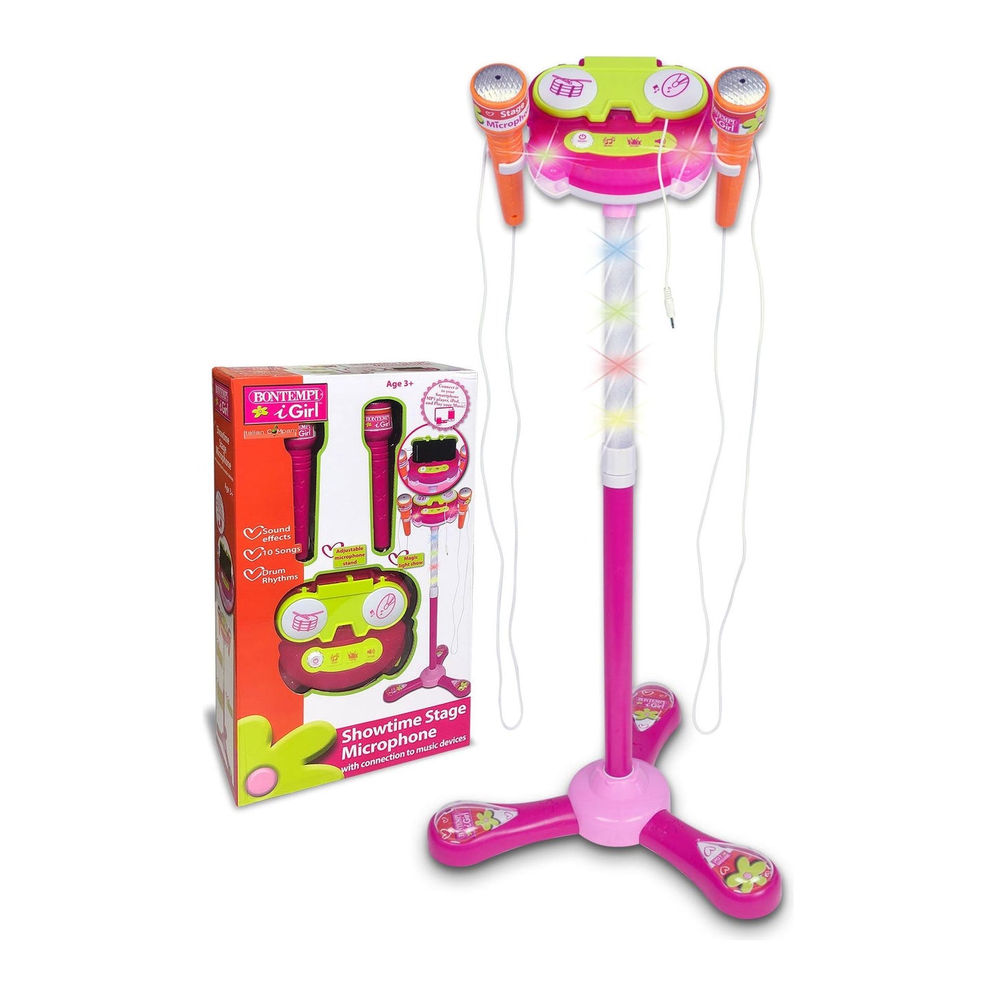 Bontempi Stage Microphone with 2 Microphones - PINK