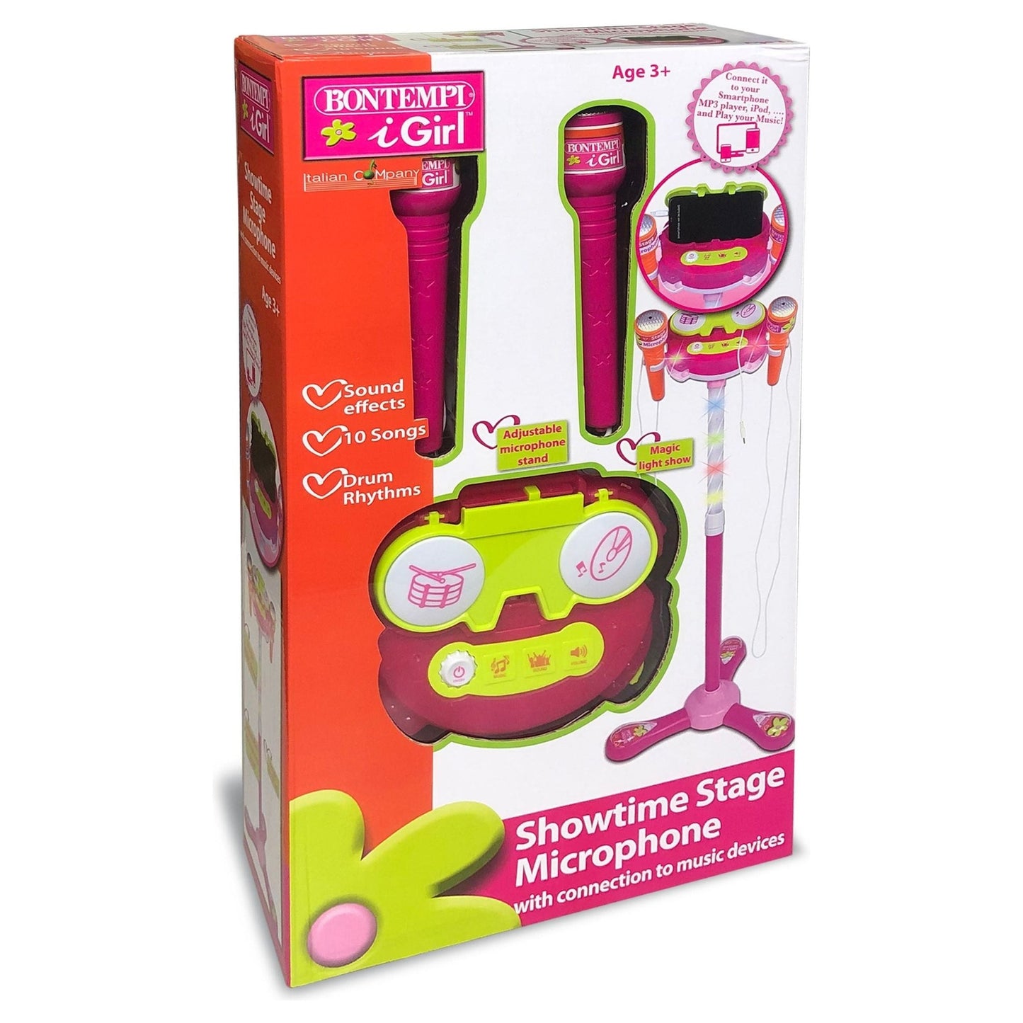Bontempi Stage Microphone with 2 Microphones - PINK