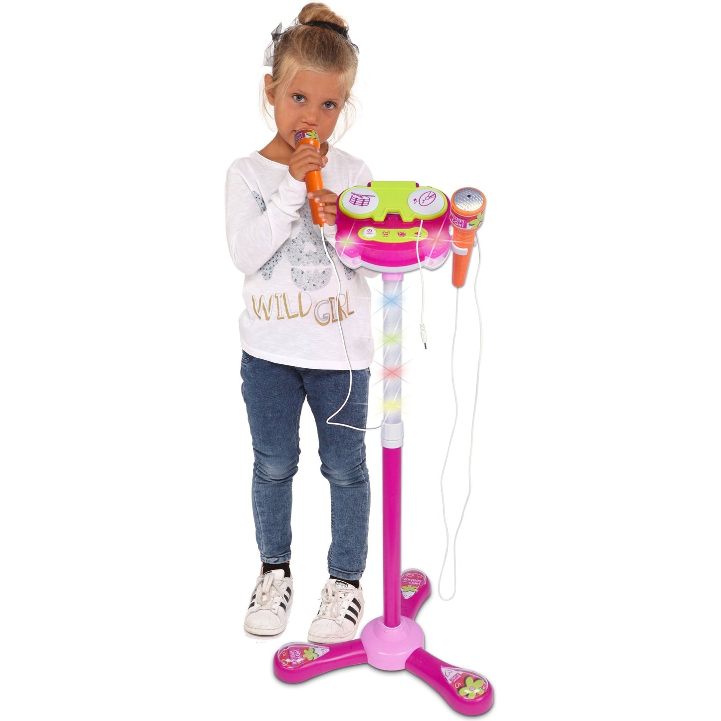 Bontempi Stage Microphone with 2 Microphones - PINK
