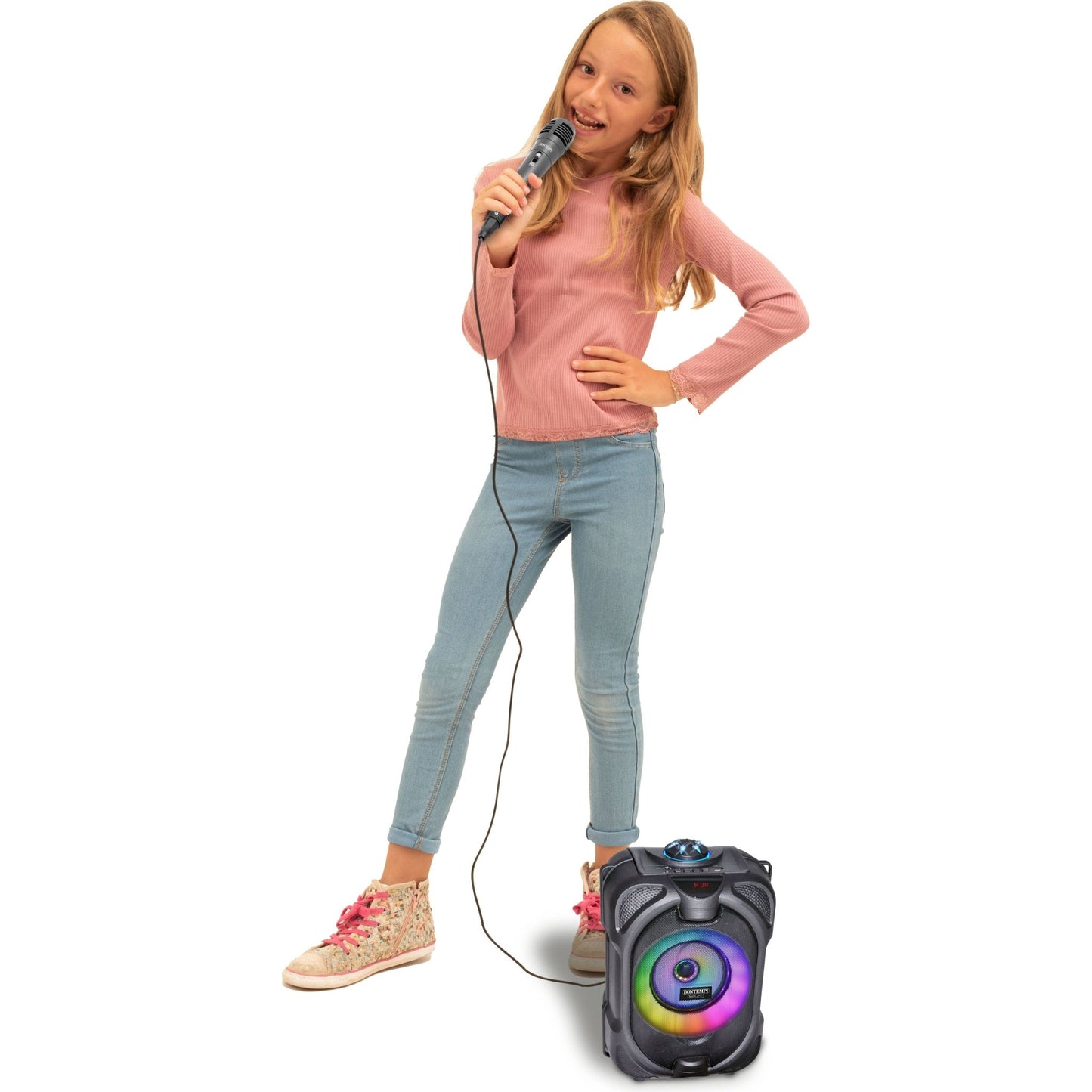 Bontempi Wireless Speaker with Dynamic Microphone, Light effects and Display