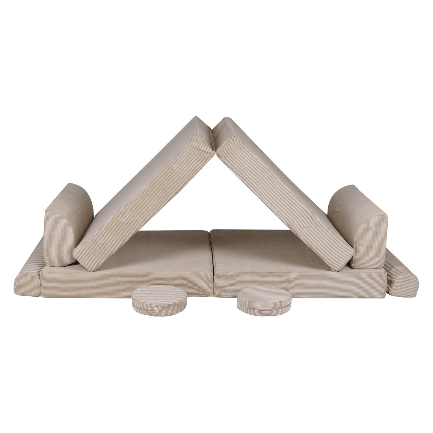 MeowBaby Childrens Soft Play Sofa & Fold Out Bed - Corduroy Ecru - The Online Toy Shop7
