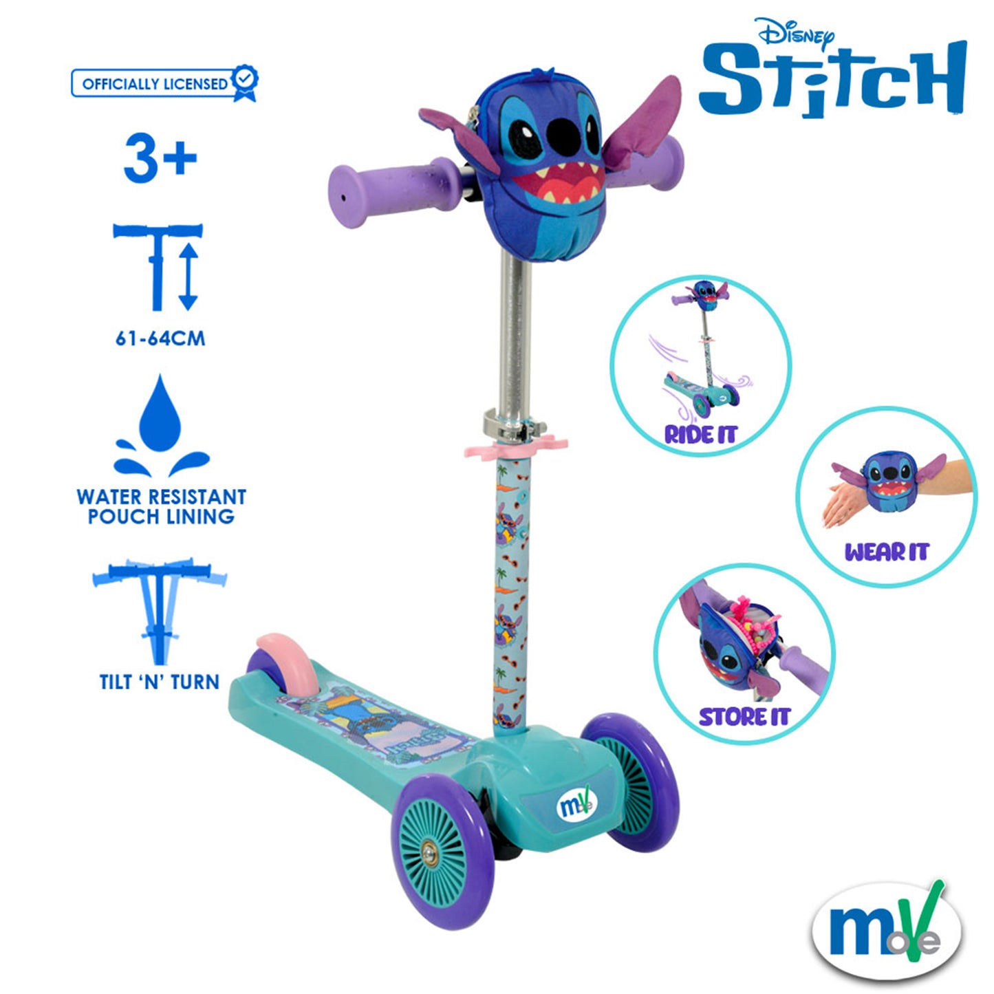 MV Stitch Mini Go! Tilt Scooter with Squishle