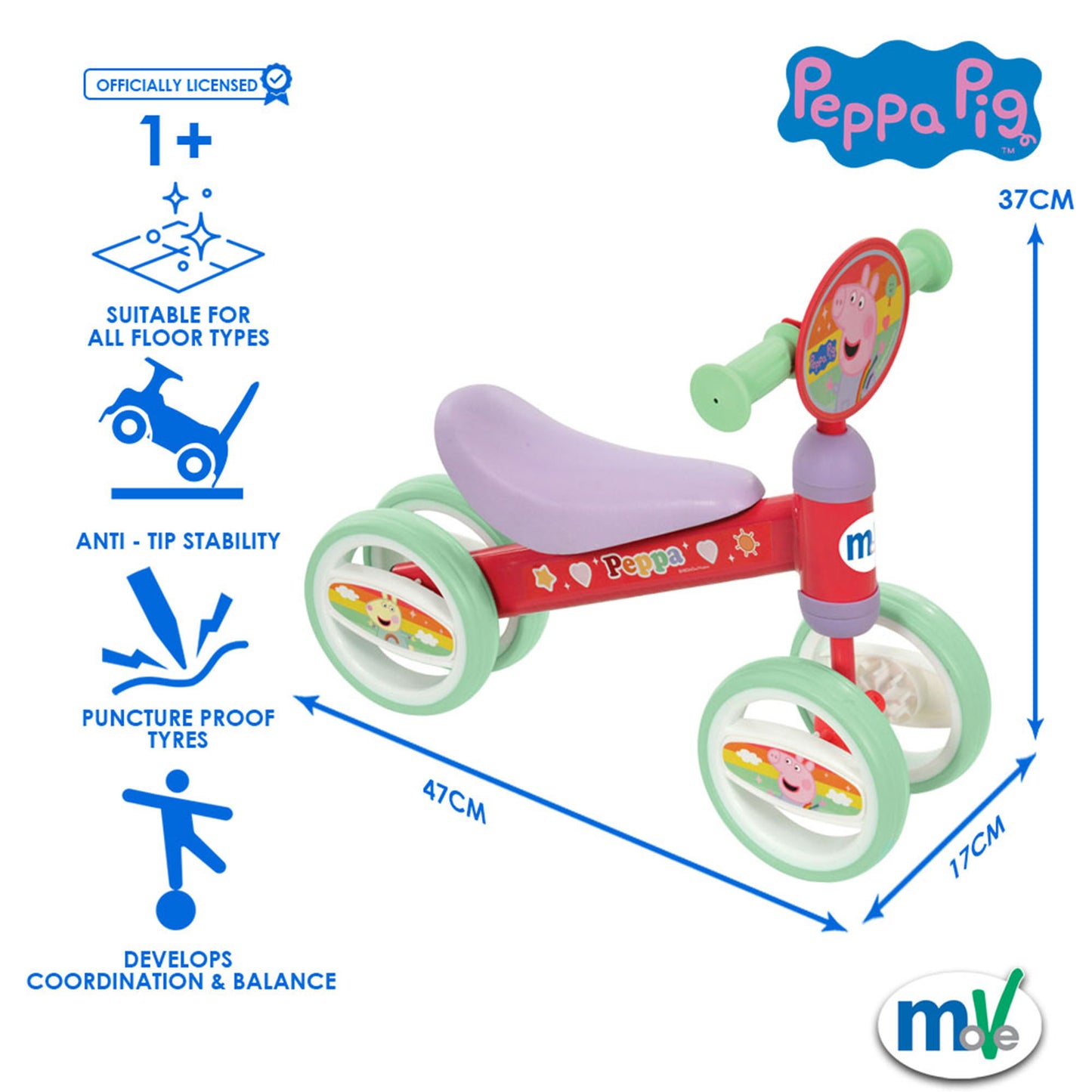 MV Peppa Pig Deluxe Bobble Ride On