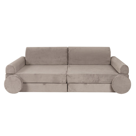 Meow Baby Childrens Premium Velvet Soft Play Sofa & Fold Out Bed