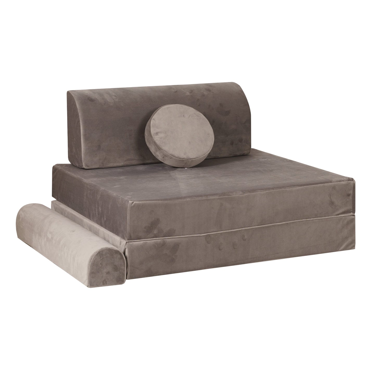Meow Baby Childrens Premium Velvet Soft Play Sofa & Fold Out Bed