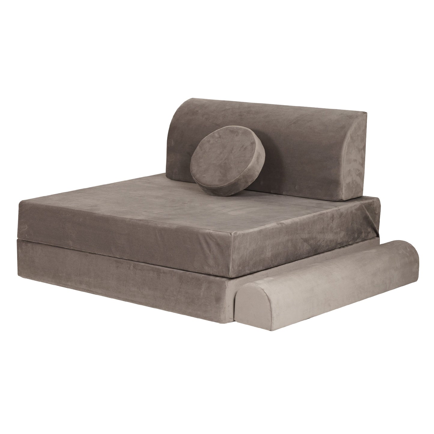 Meow Baby Childrens Premium Velvet Soft Play Sofa & Fold Out Bed