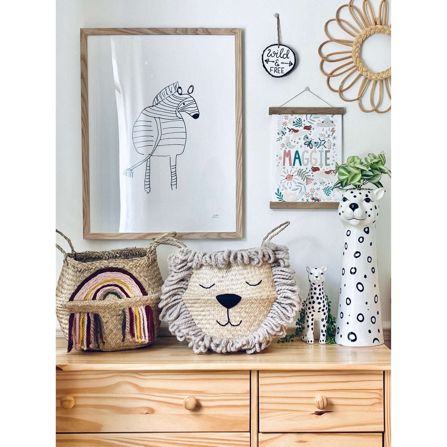 Natural Lion Basket - Large
