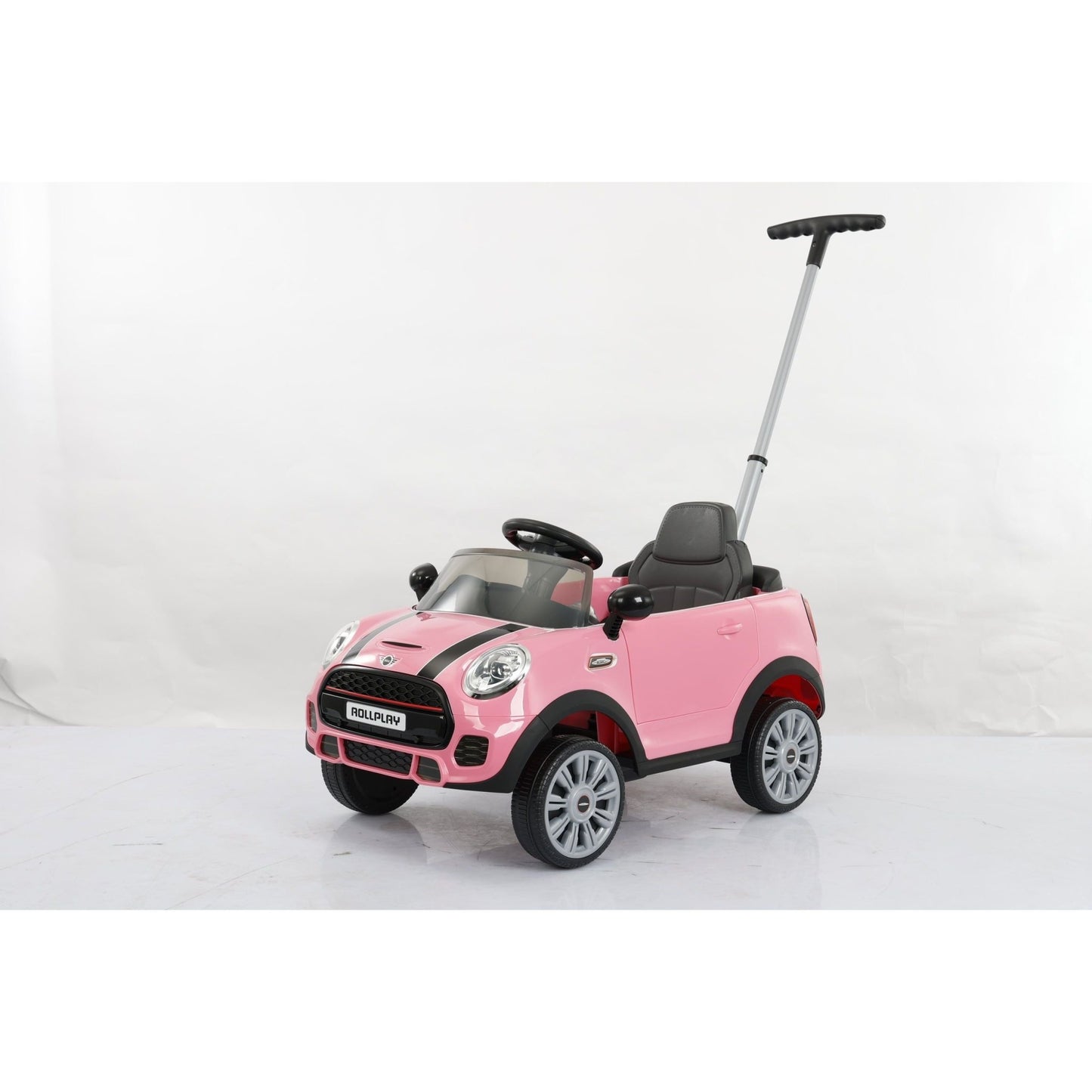 Mini Cooper Play Push Car with Parental Handle - Pink - The Online Toy Shop - Ride On Toy - 2