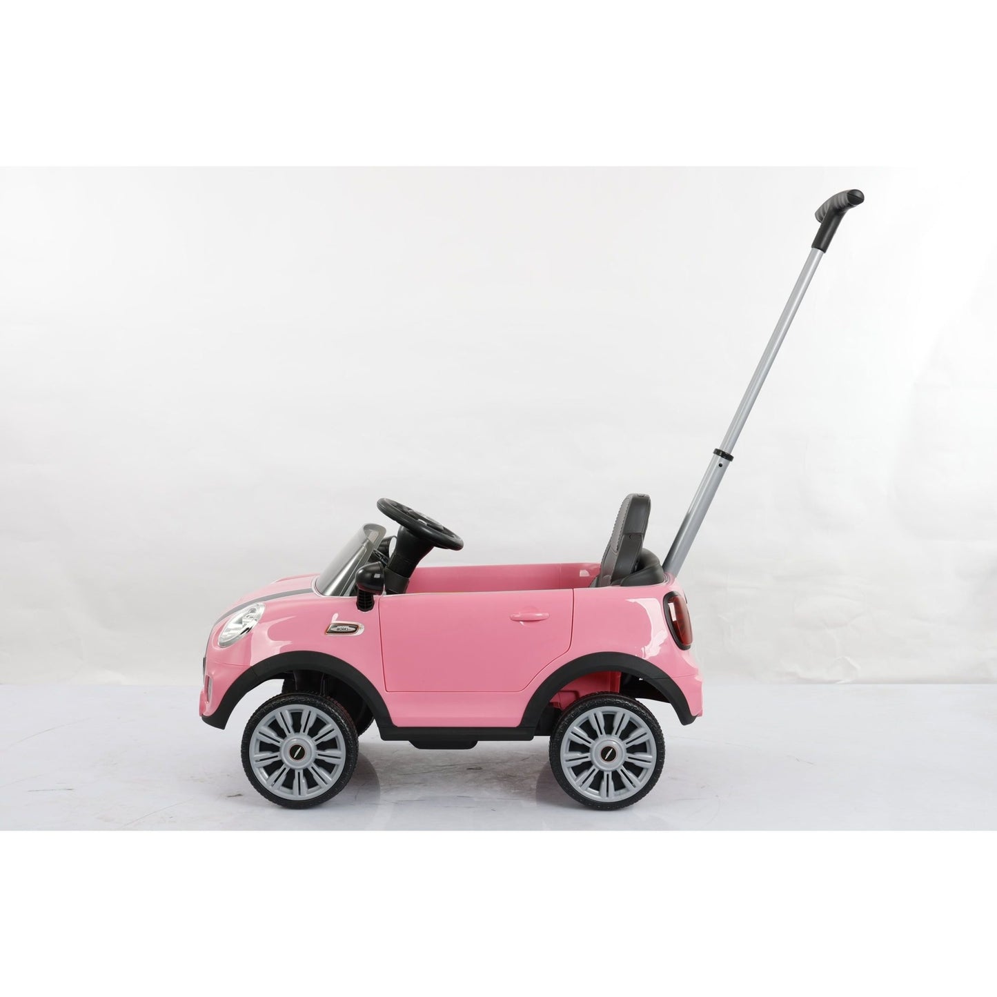 Mini Cooper Play Push Car with Parental Handle - Pink - The Online Toy Shop - Ride On Toy - 3