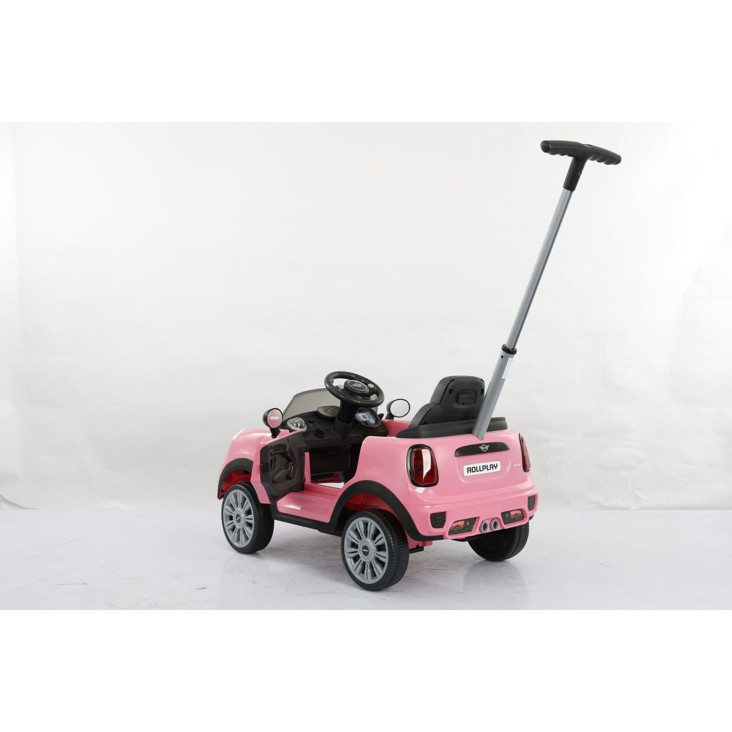 Mini Cooper Play Push Car with Parental Handle - Pink - The Online Toy Shop - Ride On Toy - 5