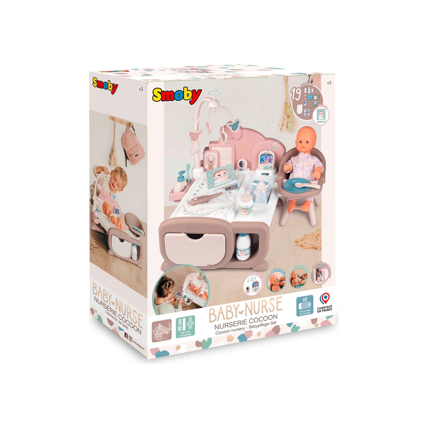 Smoby Baby Nurse 3 in 1 Nursery - 3 Years +