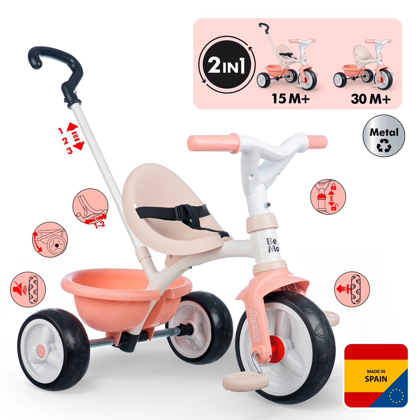 Smoby Be Move Trike - Pink