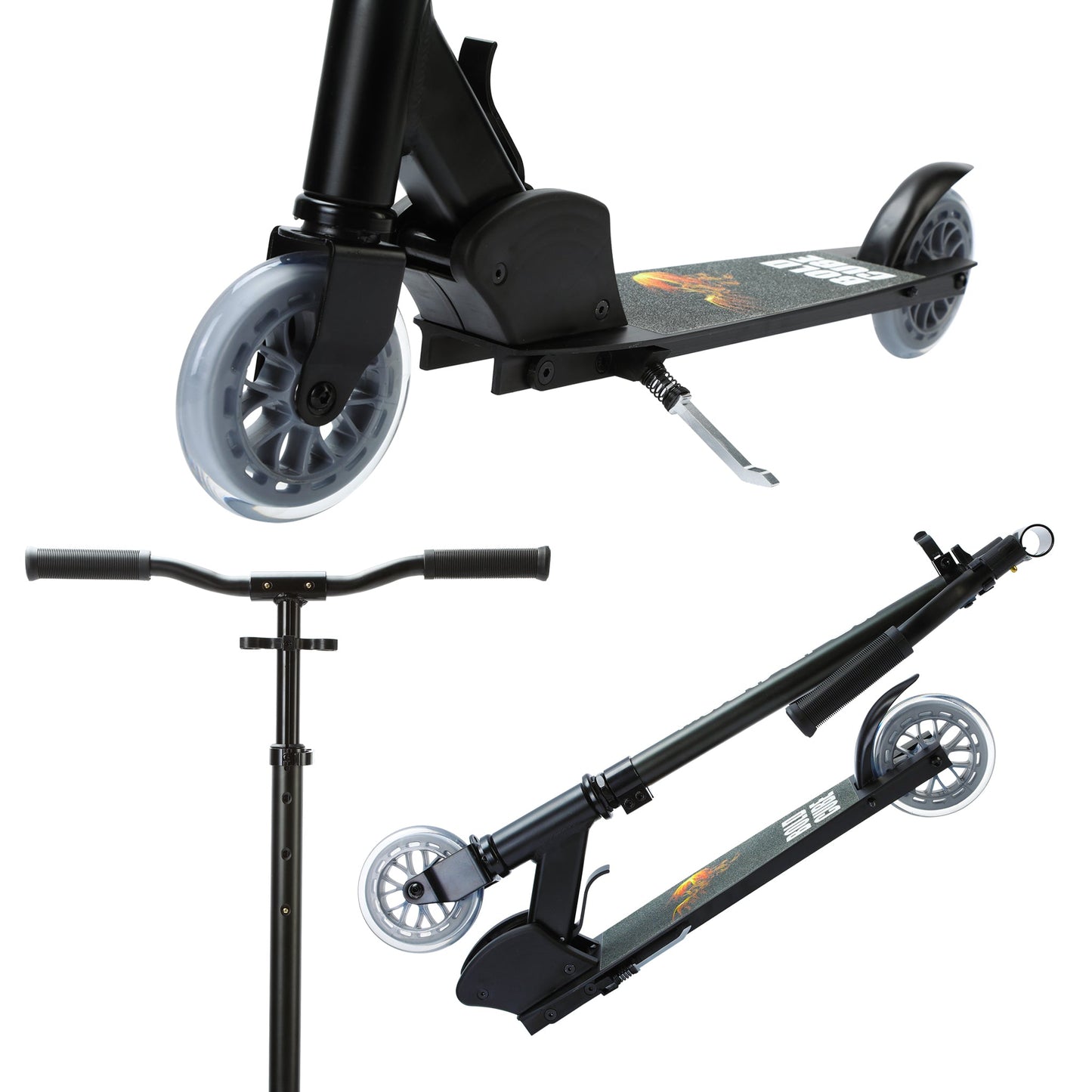 BOLDCUBE Black - Deluxe 2 Wheel Scooter