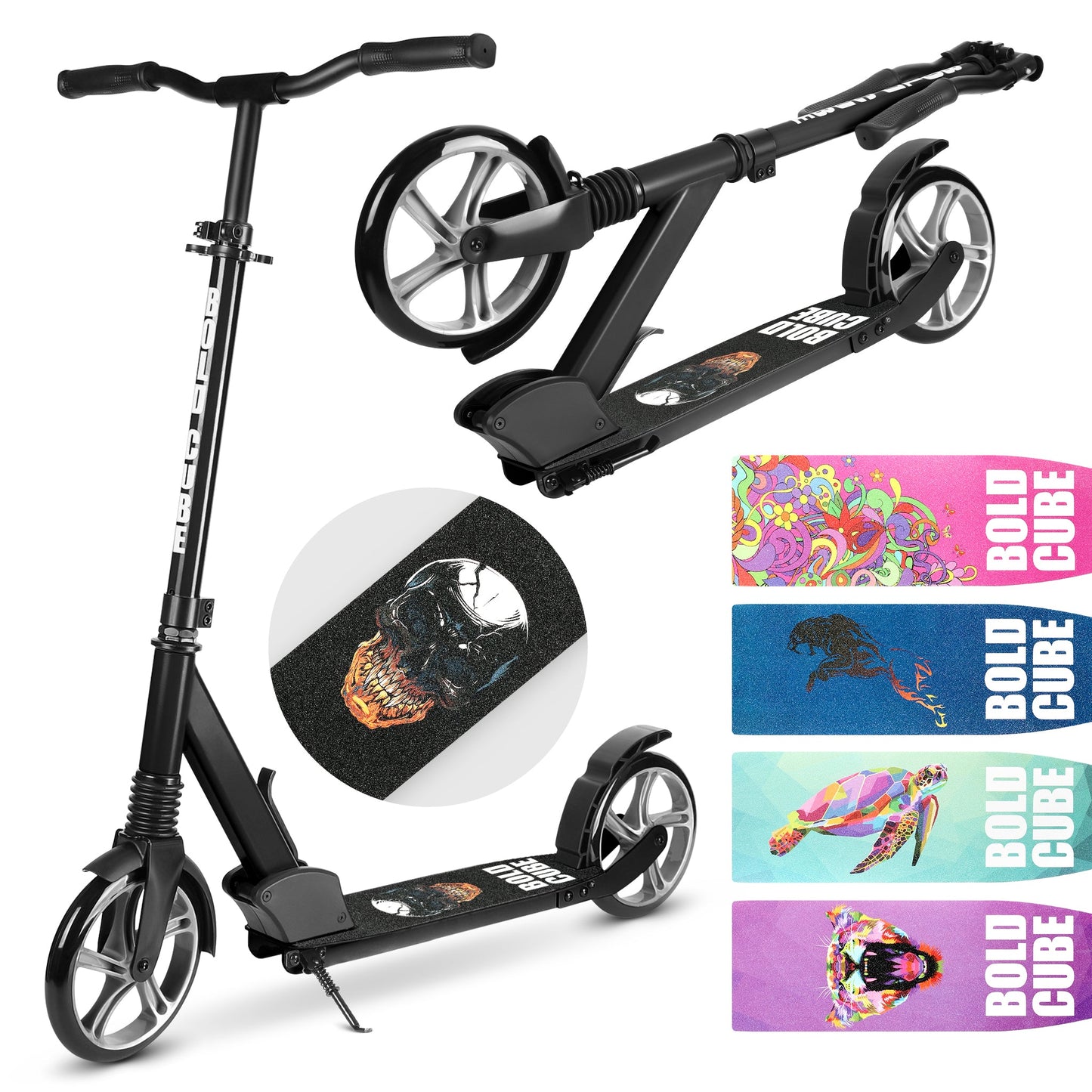 BOLDCUBE Black - Big 2 Wheel Scooter