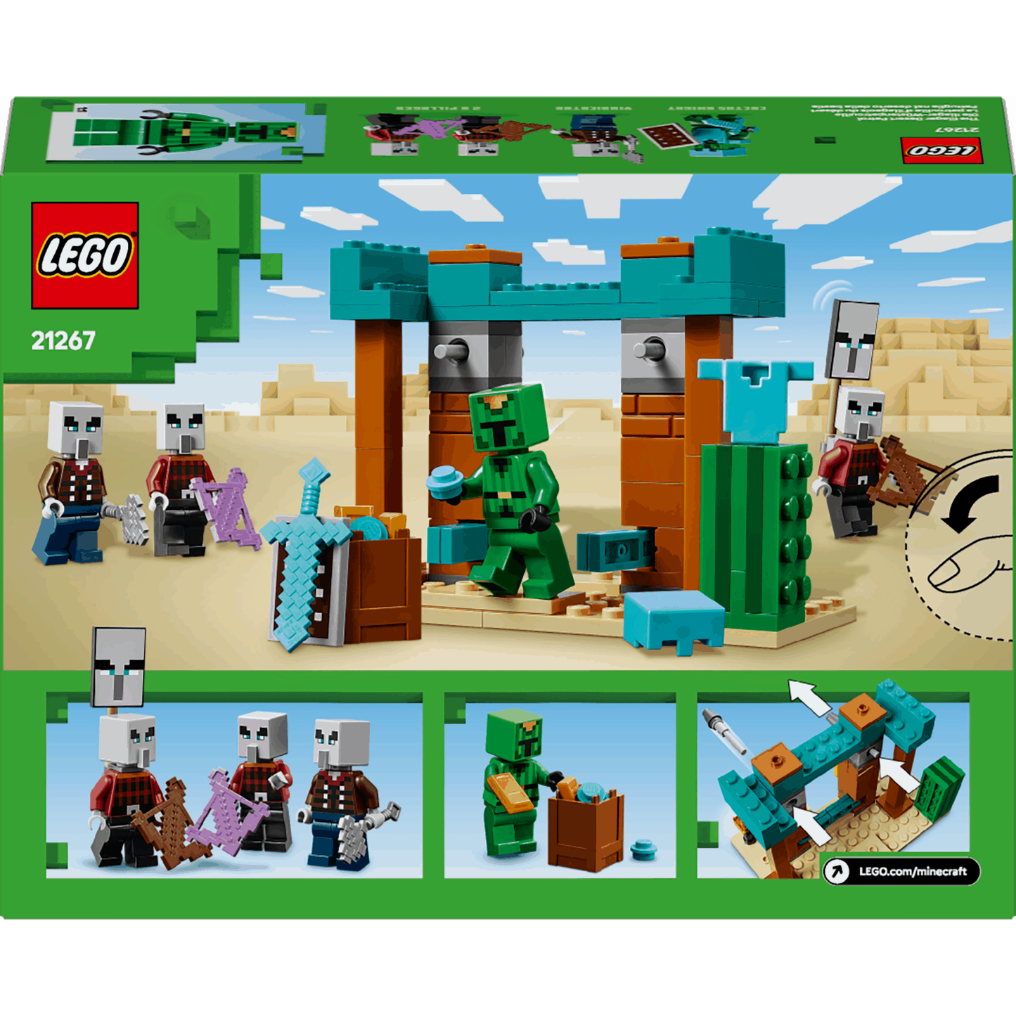 Lego Minecraft 21267 The Illager Desert Patrol Playset for Ages 7 & Up
