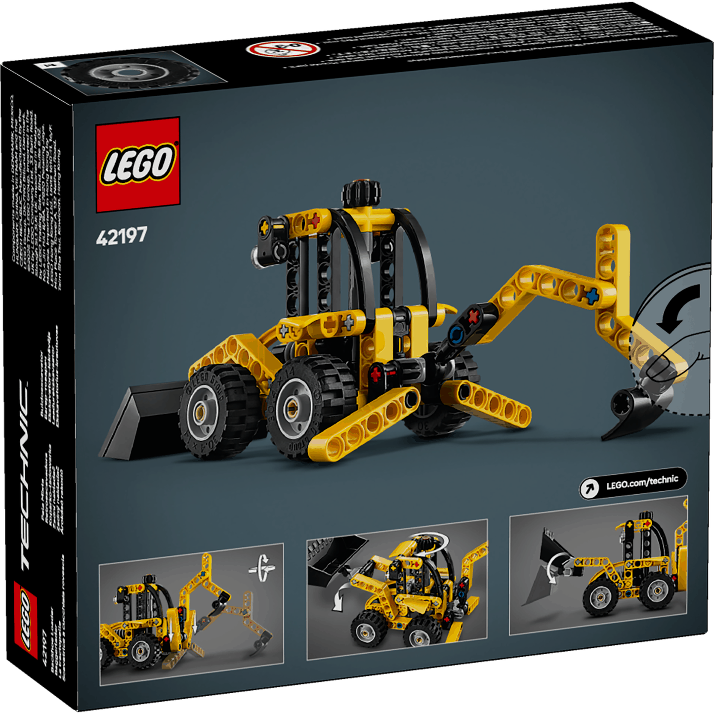 Lego Technic 42197 Backhoe Loader Buildable Playset for Ages 7 and Up