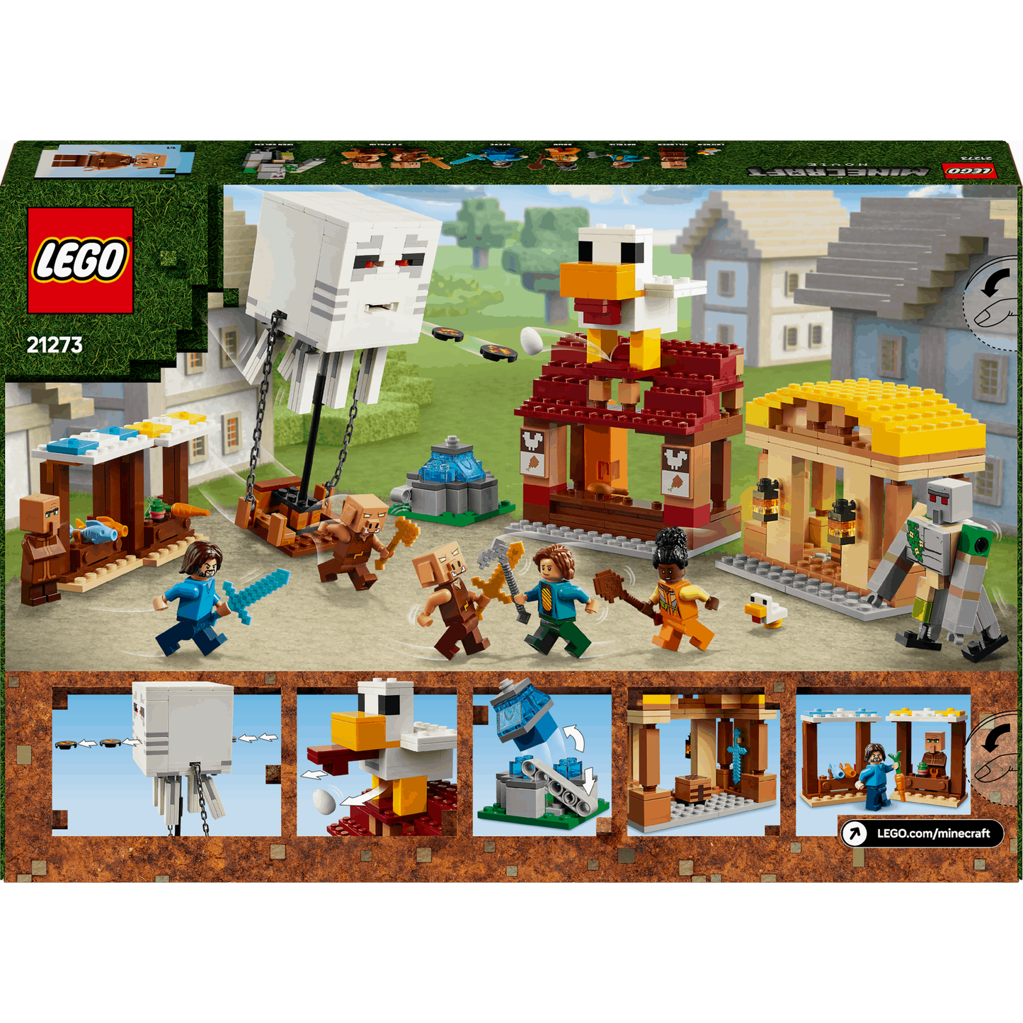 Lego Minecraft Movie 21273 The Ghast Balloon Village Attack Ages 10+