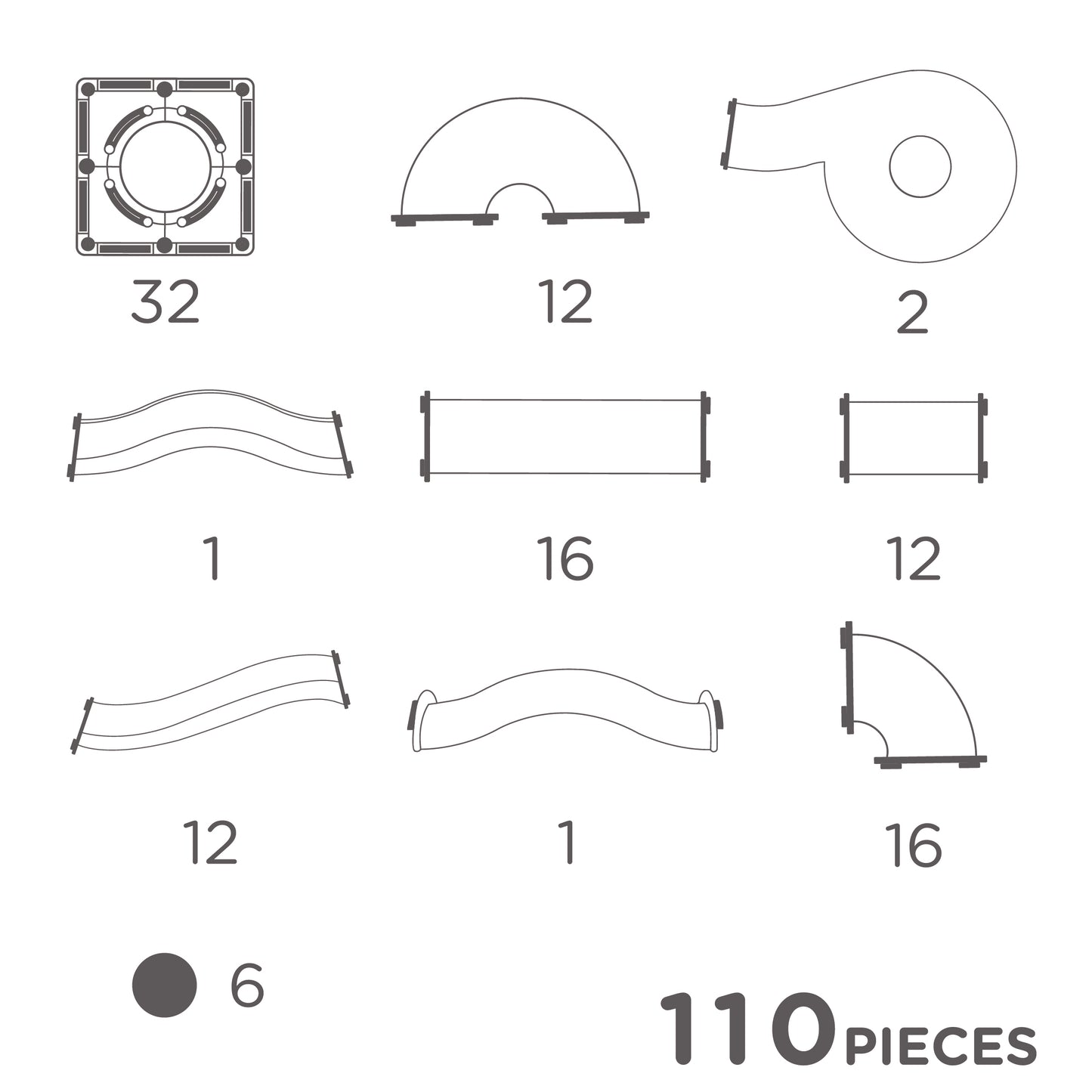 CleverClixx - Ball Run Clever Pack Pastel 110 Piece