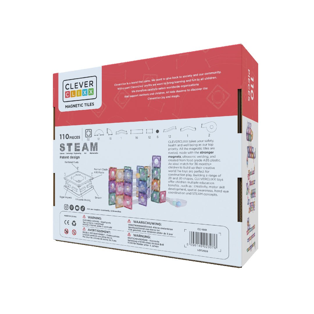 CleverClixx - Ball Run Clever Pack Pastel 110 Piece