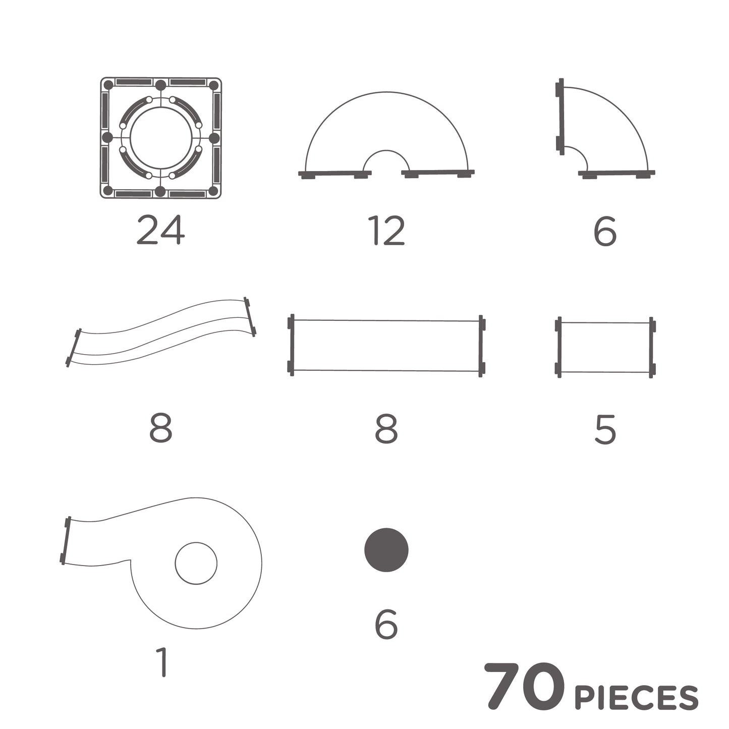 Cleverclixx Ball Run Creative Pack Pastel 70 pieces