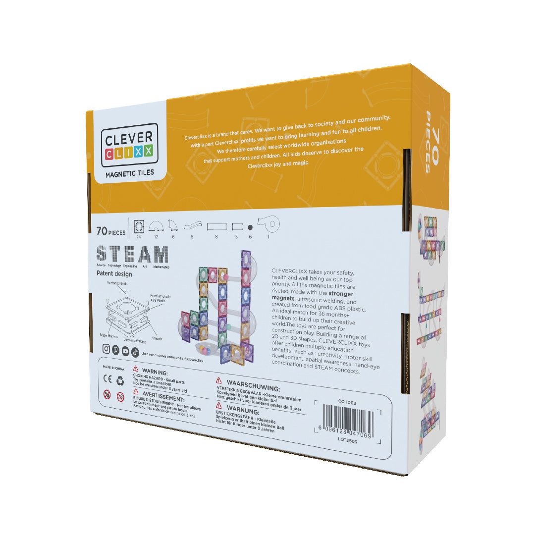 Cleverclixx Ball Run Creative Pack Pastel 70 pieces