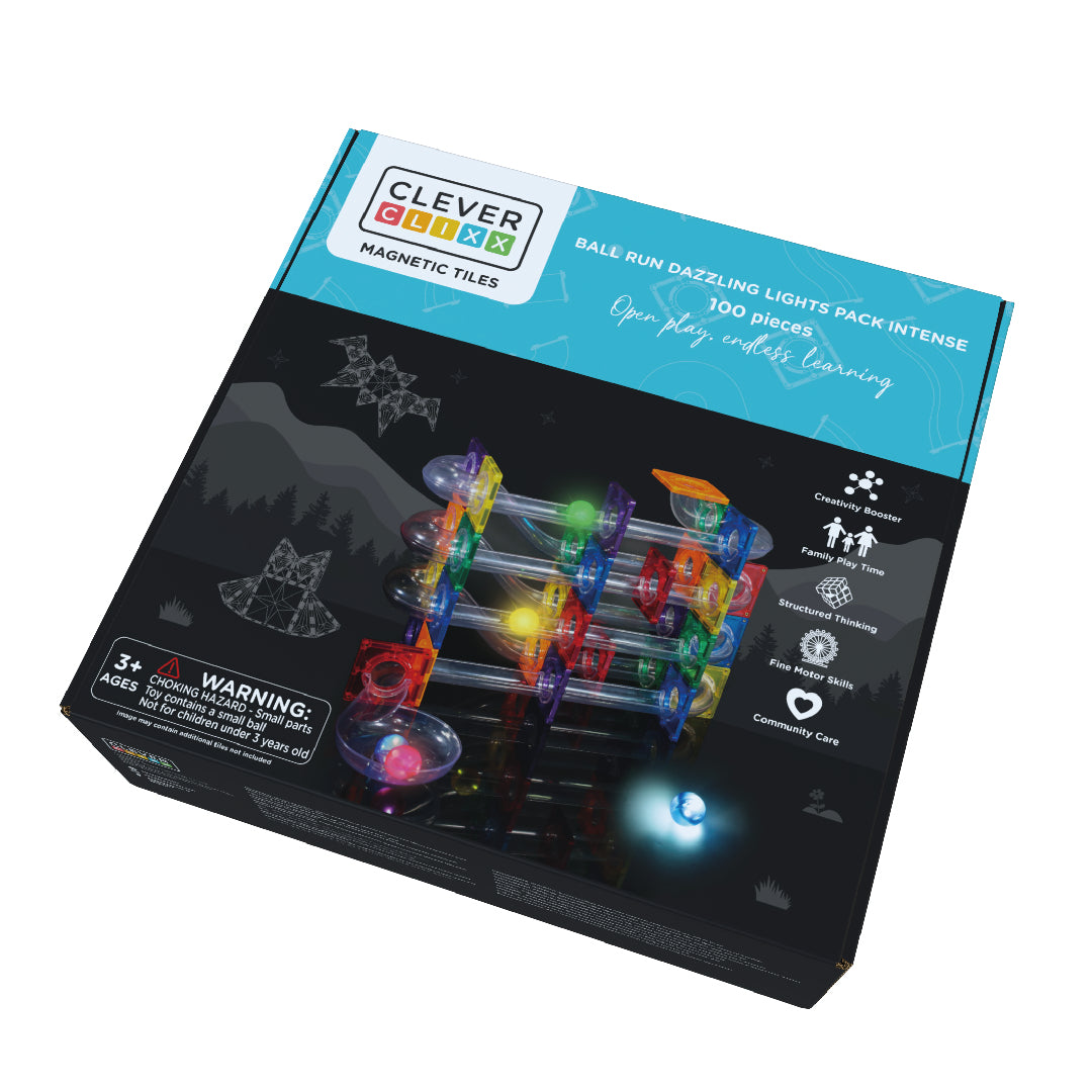 CleverClixx - Ball Run Dazzling Lights Pack Intense 100 Pieces