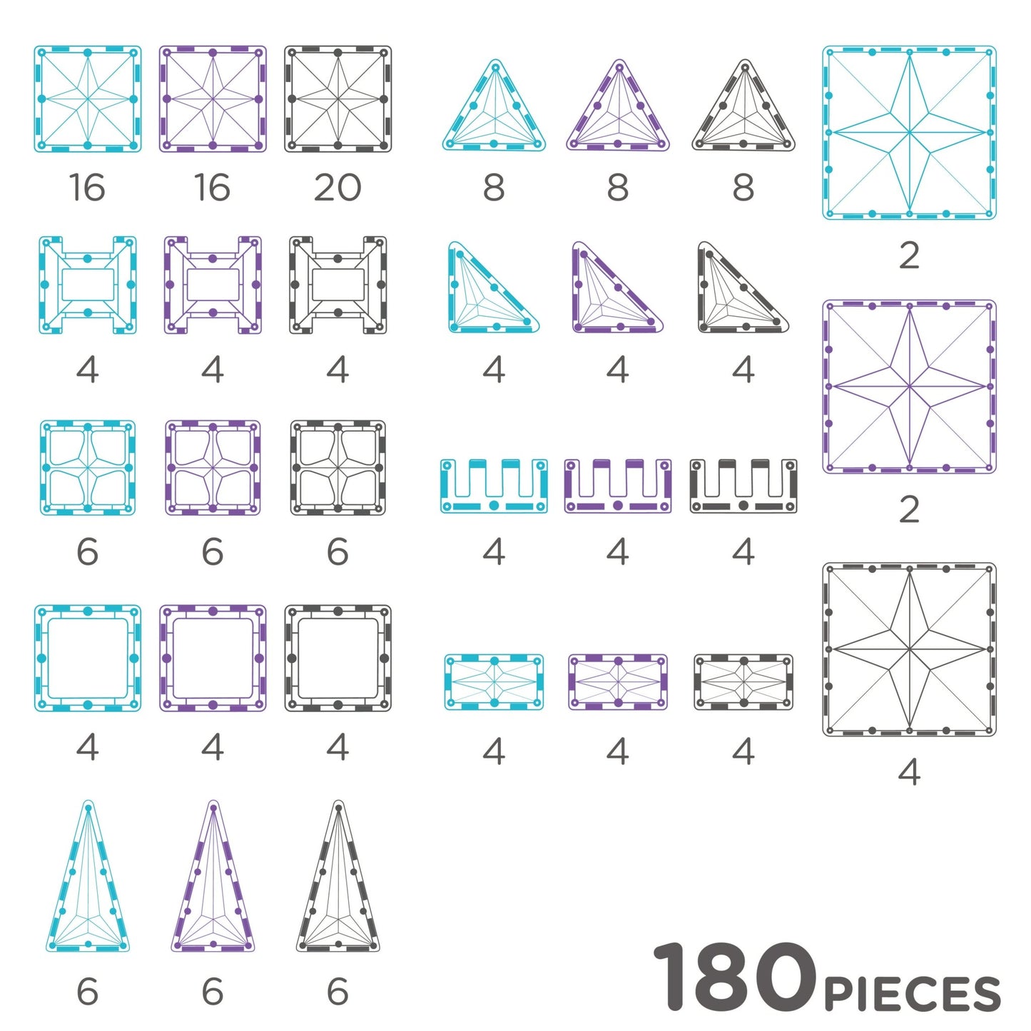 CleverClixx - Mega Ice Crystal Pack 180 Pieces