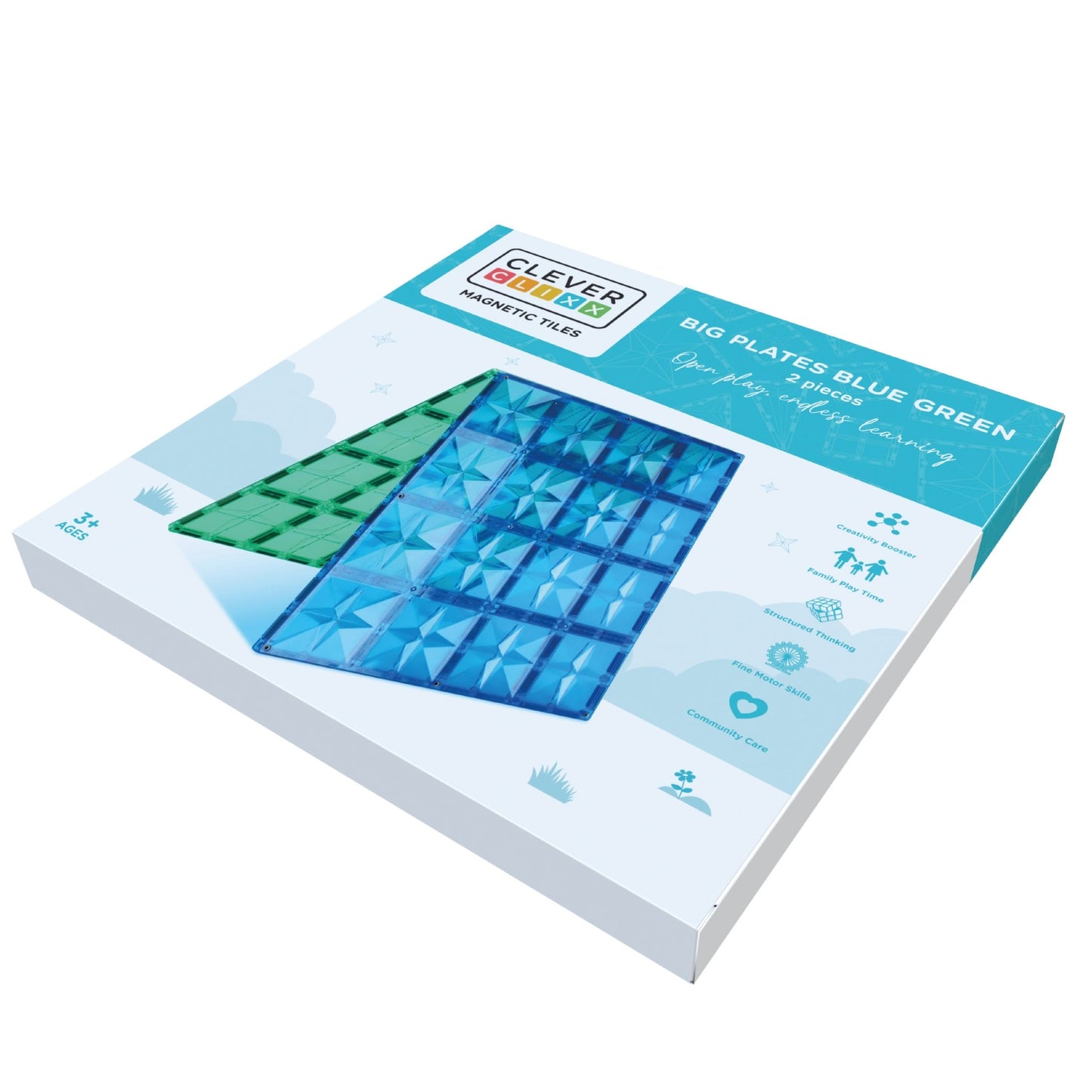 CleverClixx - Big Plates Blue Green 2 Pieces