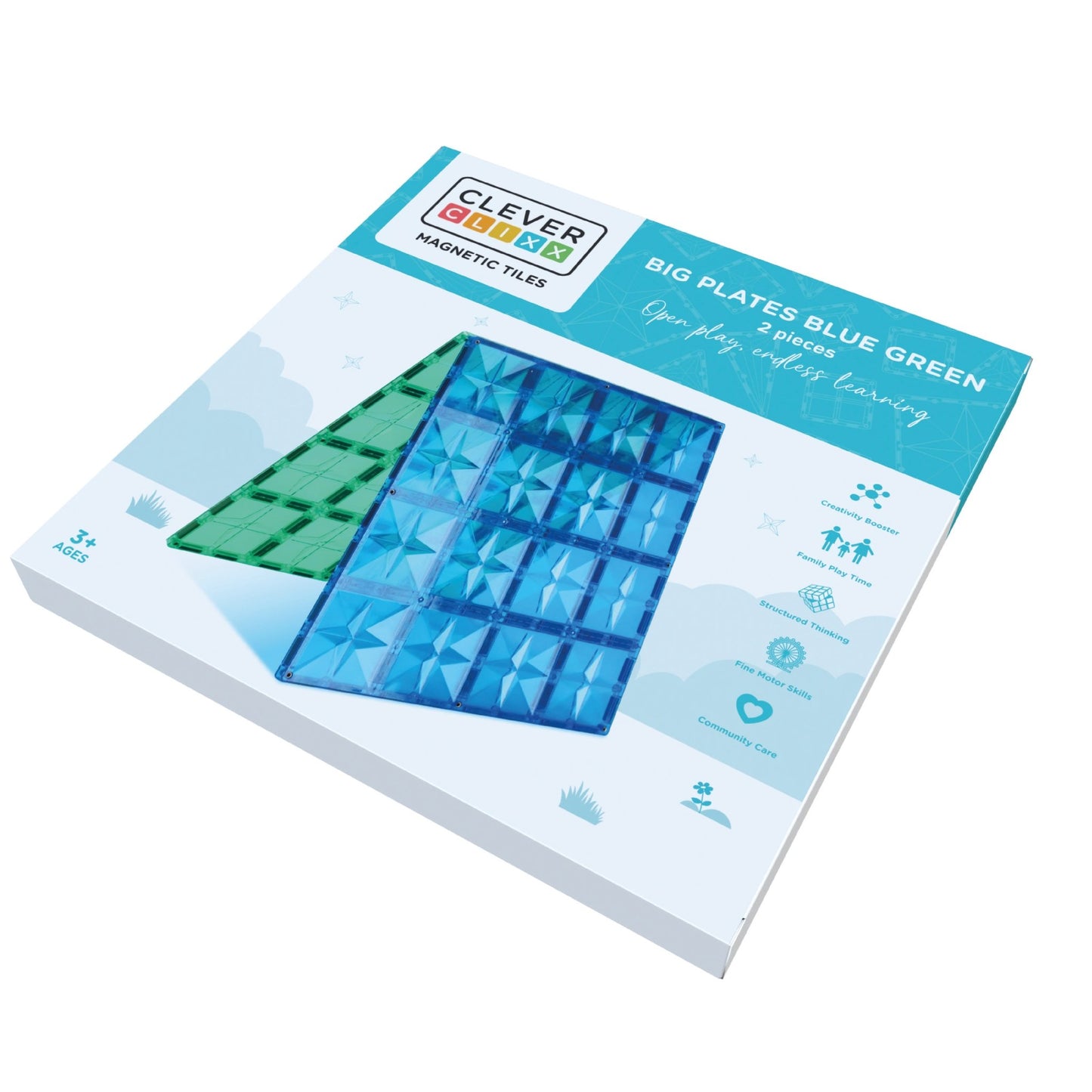 CleverClixx - Big Plates Blue Green 2 Pieces