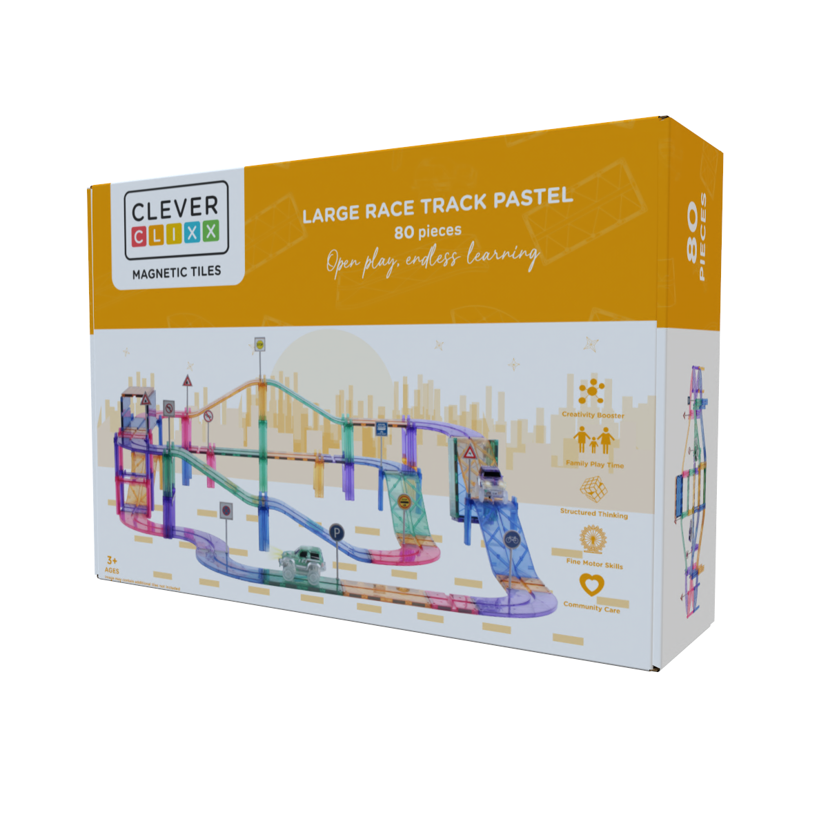 Cleverclixx Large Race Track Pastel | 80 pieces