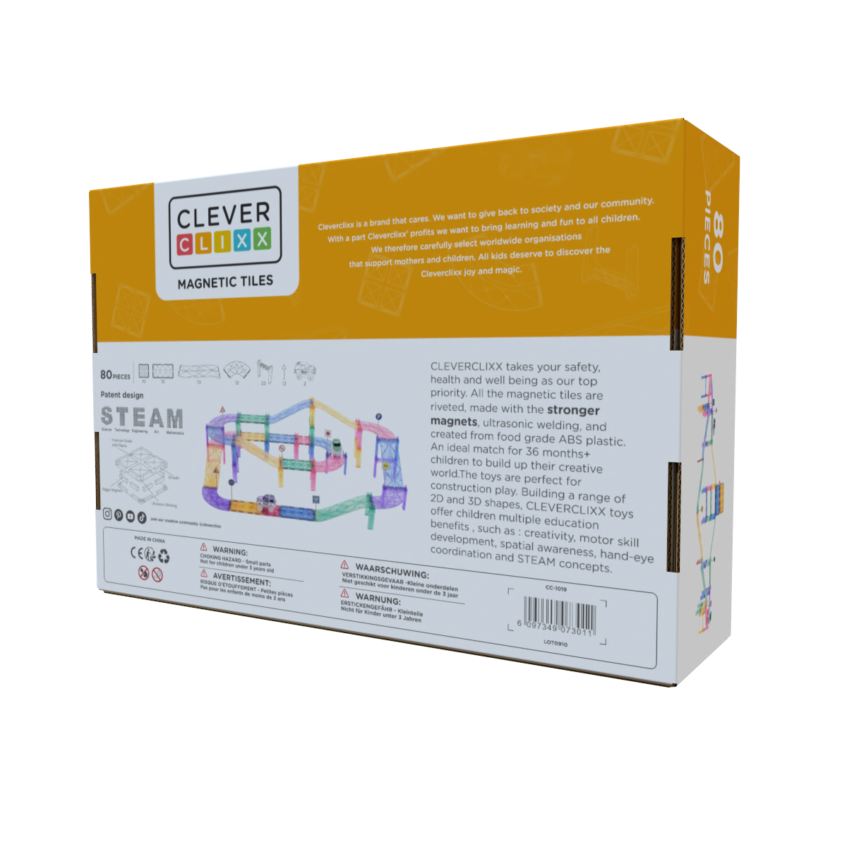 Cleverclixx Large Race Track Pastel | 80 pieces