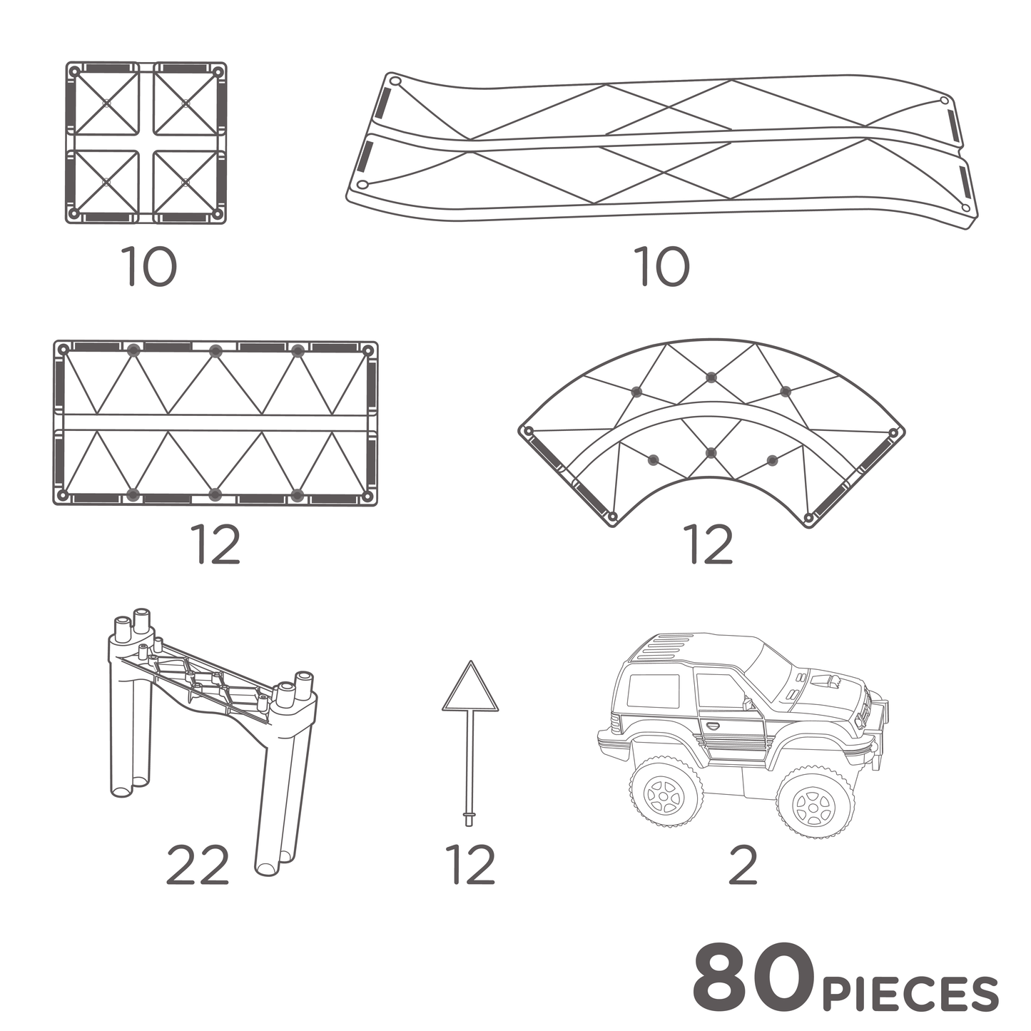 Cleverclixx Large Race Track Pastel | 80 pieces
