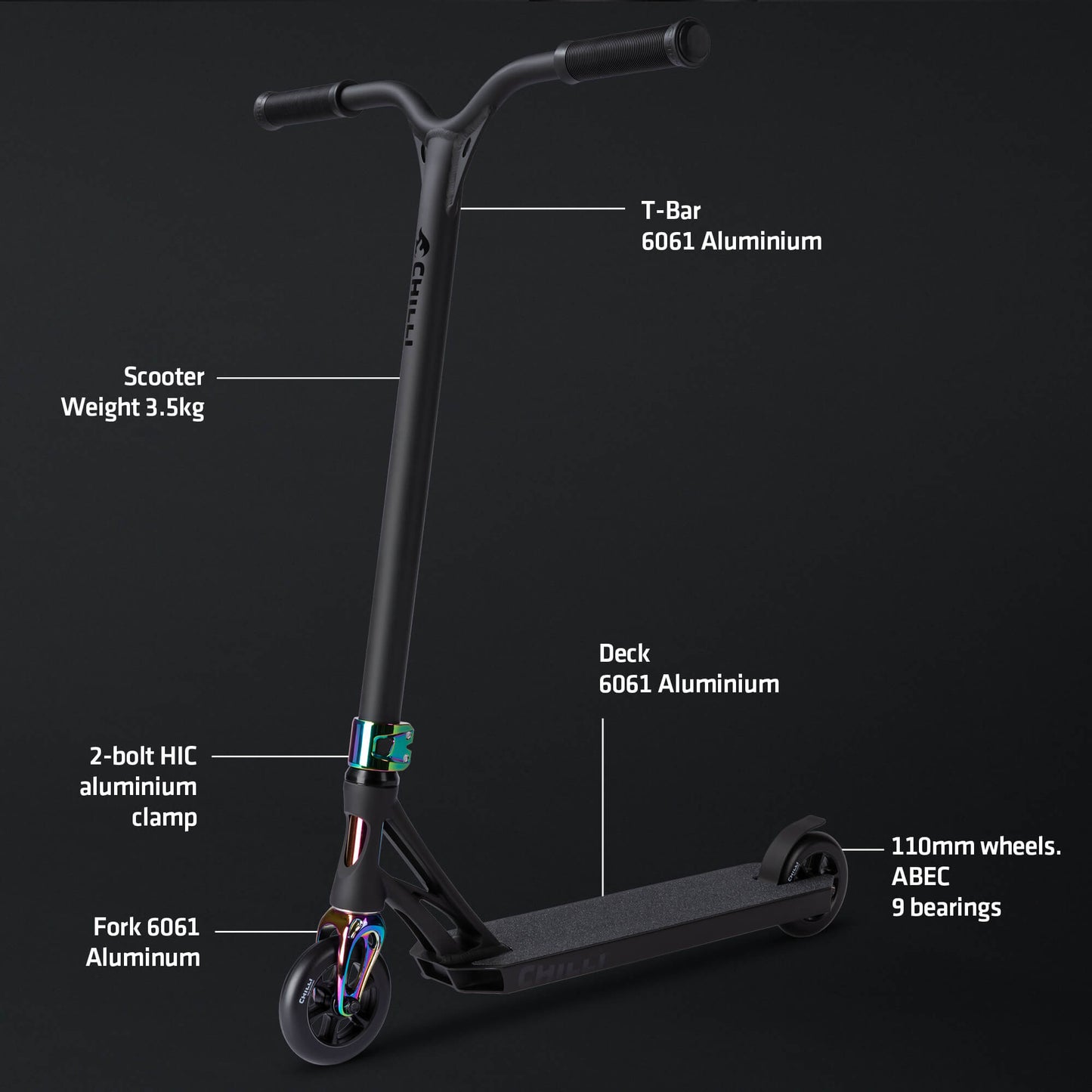 Chilli Pro Beast V2 Stunt Scooter Black Neochrome