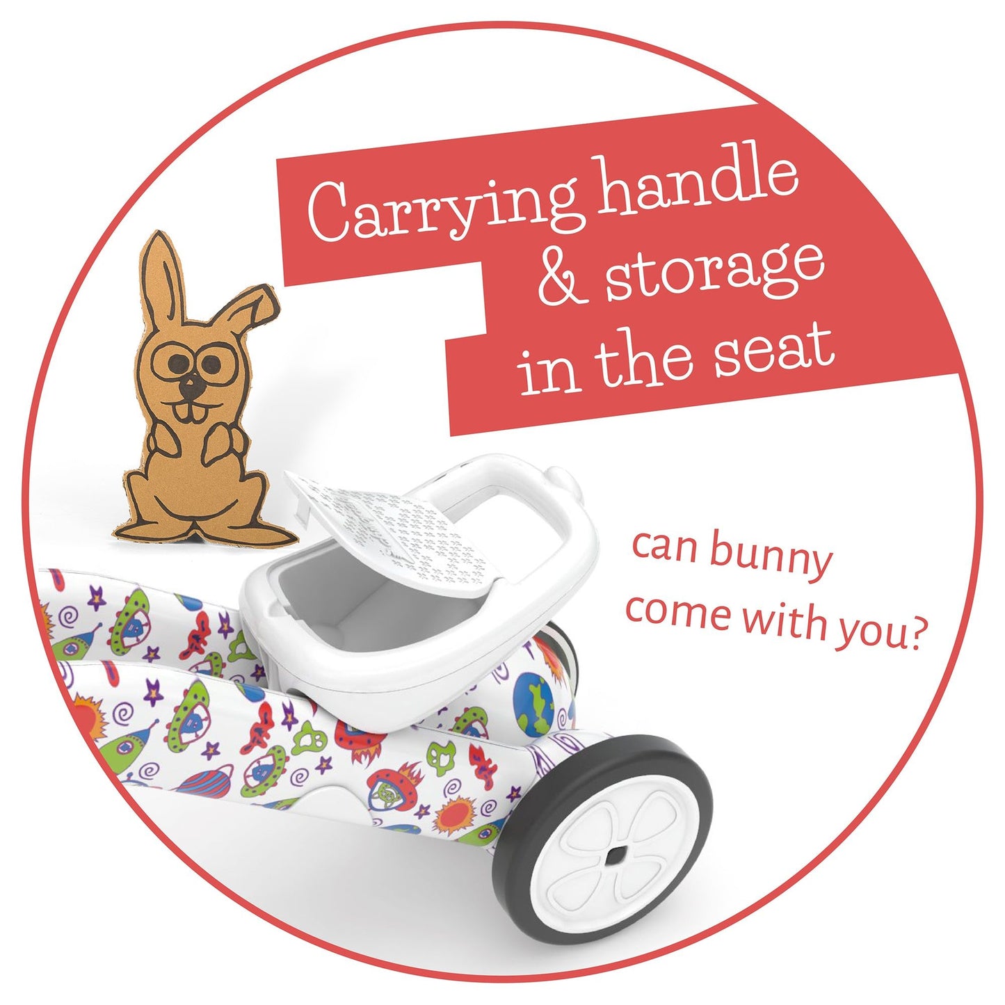 Chillafish BUNZI Trike Fad Monster carrying handle & storage in seat