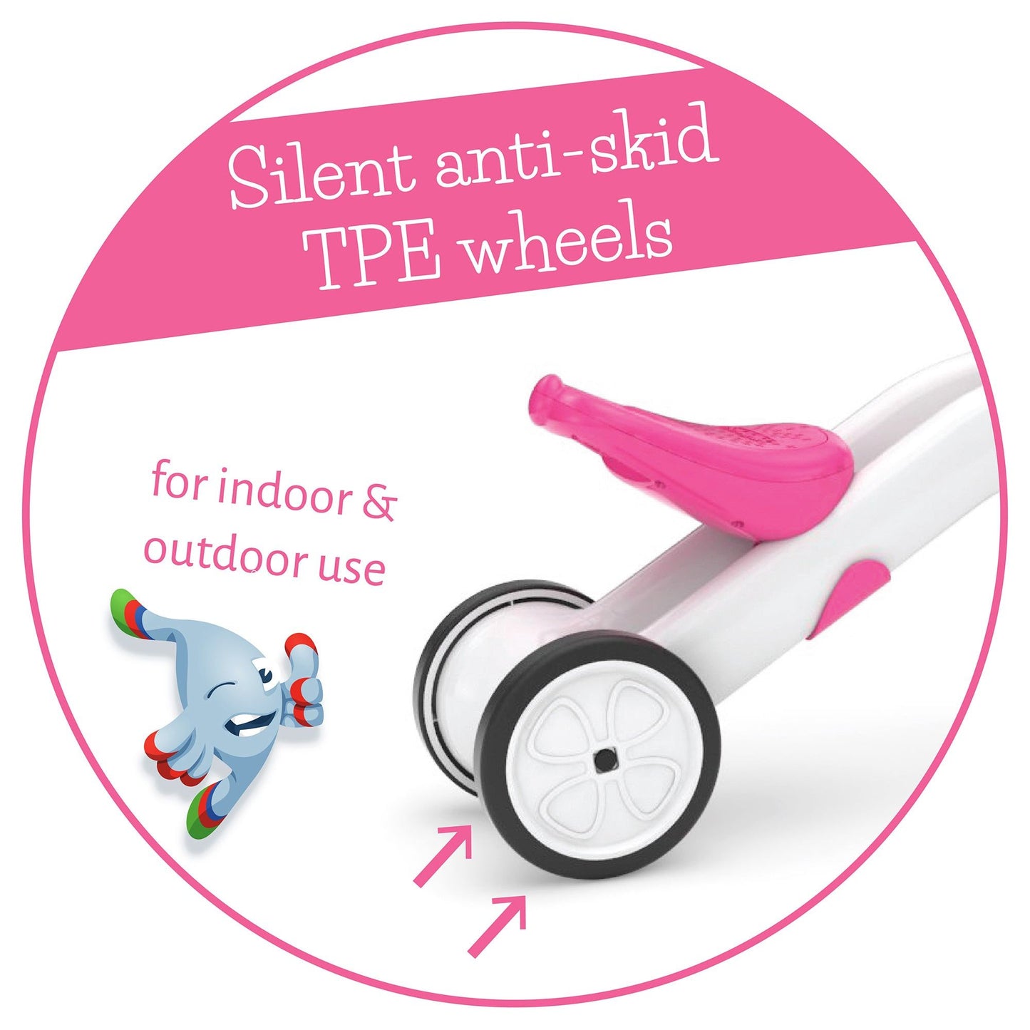 Chillafish BUNZI Trike Pink anti skid wheels