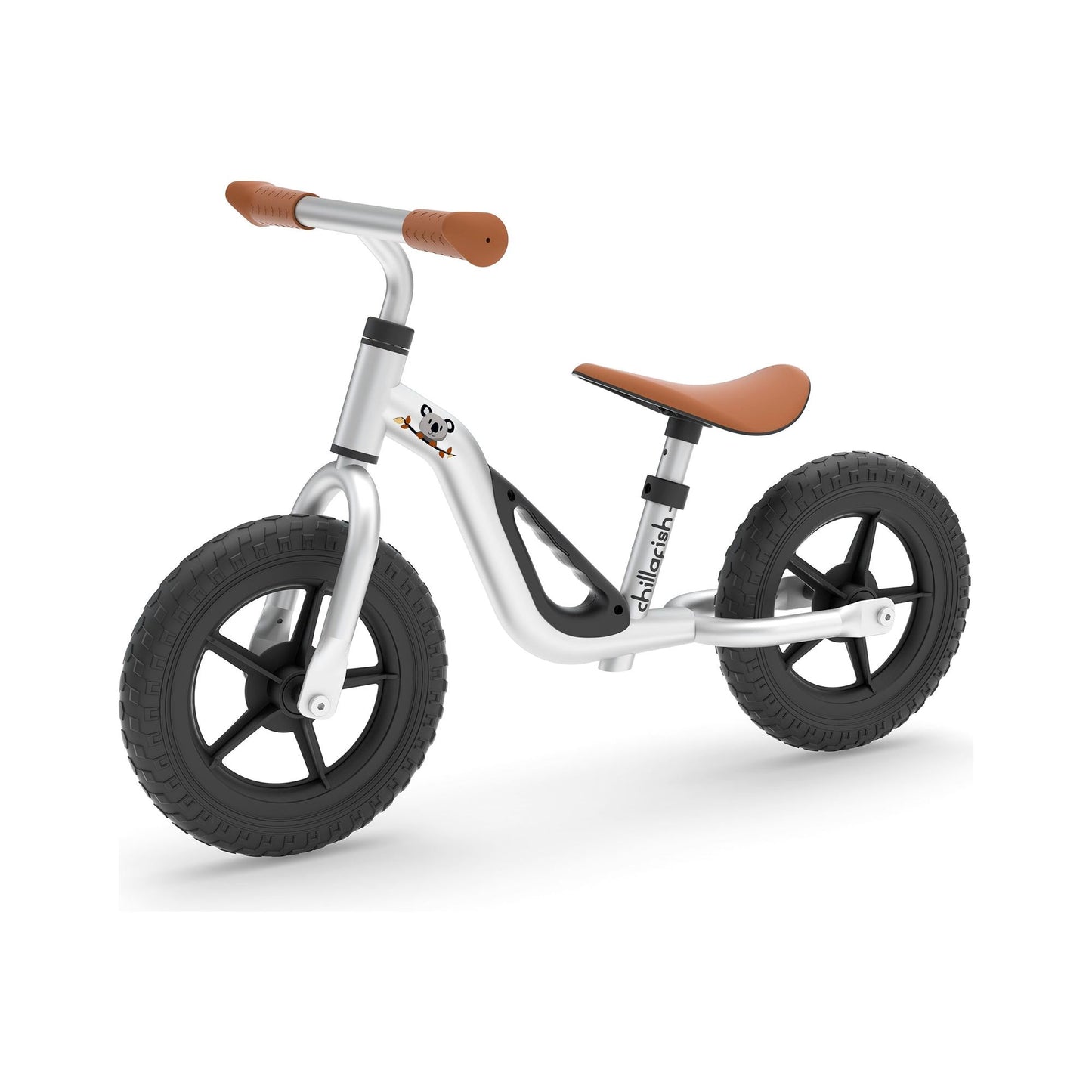 Chillafish Balance Bike Charlie Silver front left