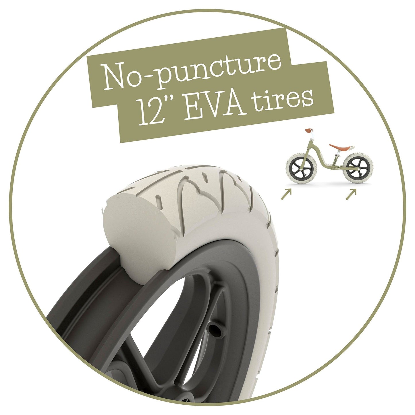 Chillafish Balance Bike Charlie LUX - Olive no-puncture eva tyres