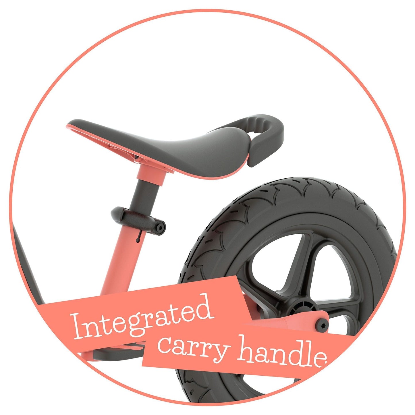 Chillafish Balance Bike Charlie Sport Flamingo with integrated carry handle
