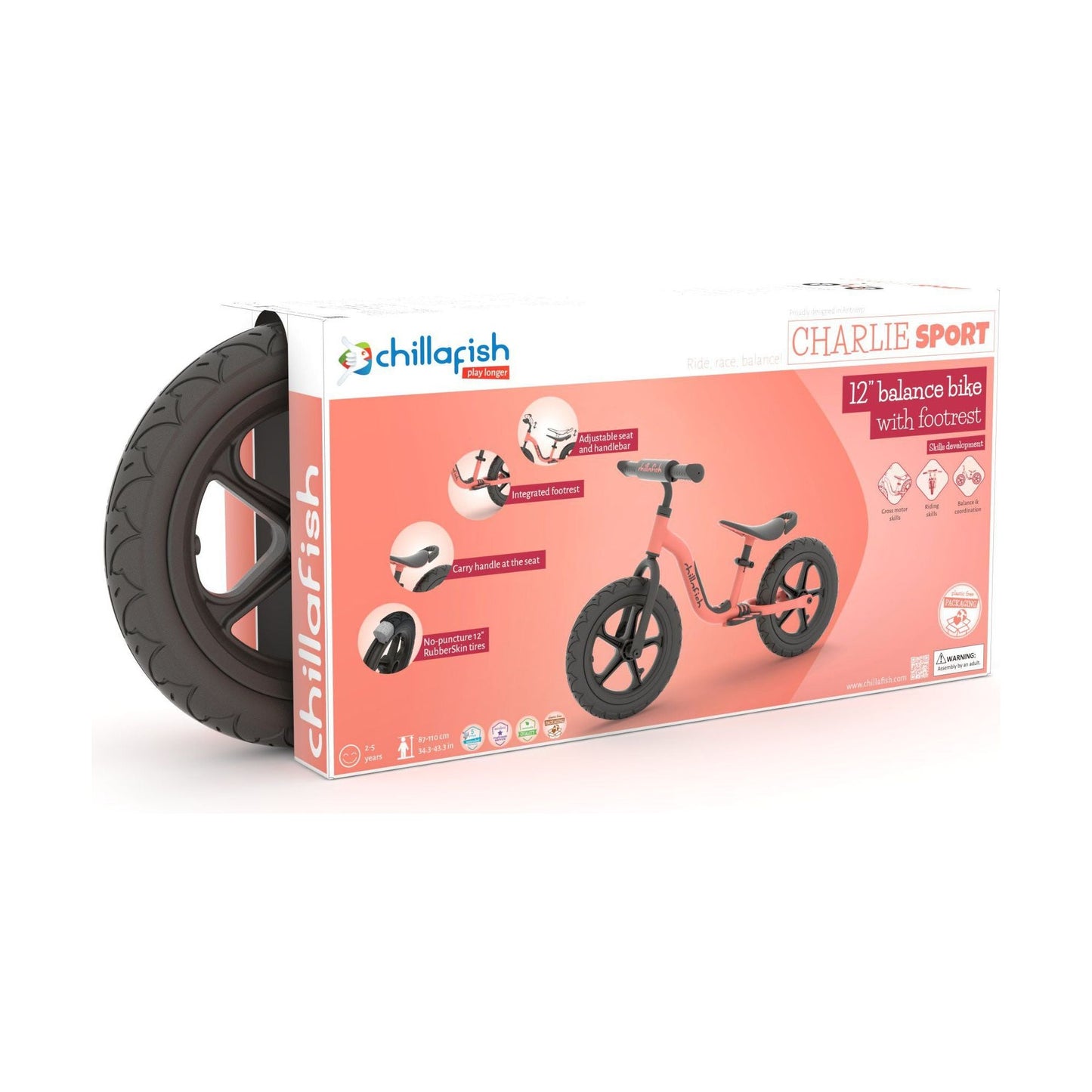 Chillafish Balance Bike Charlie Sport Flamingo box